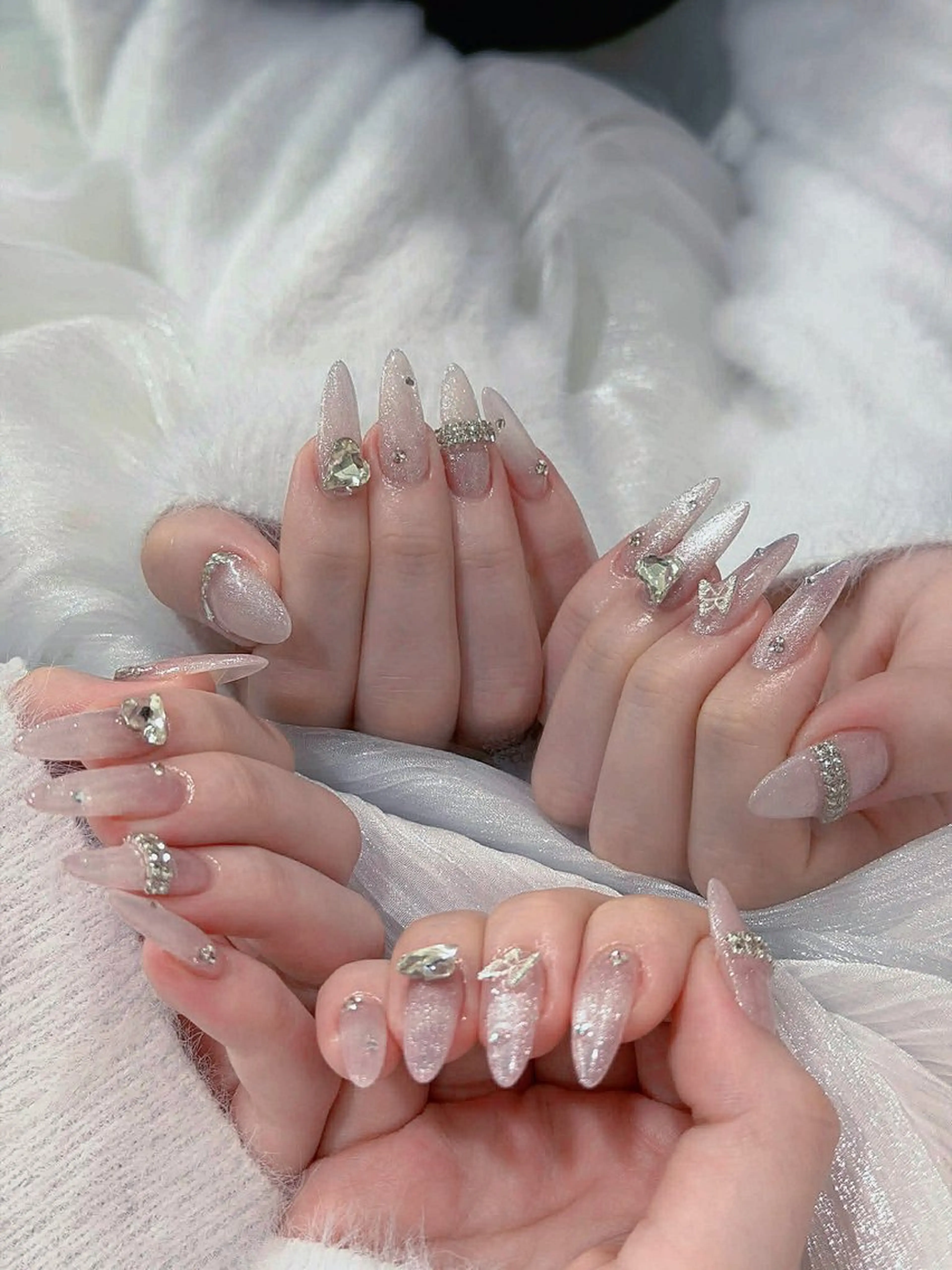 ネイル アートネイル フレンチネイル ジェルネイル キラキラネイル ニュアンスネイル Ryu Nail YukiChanのネイルデザイン