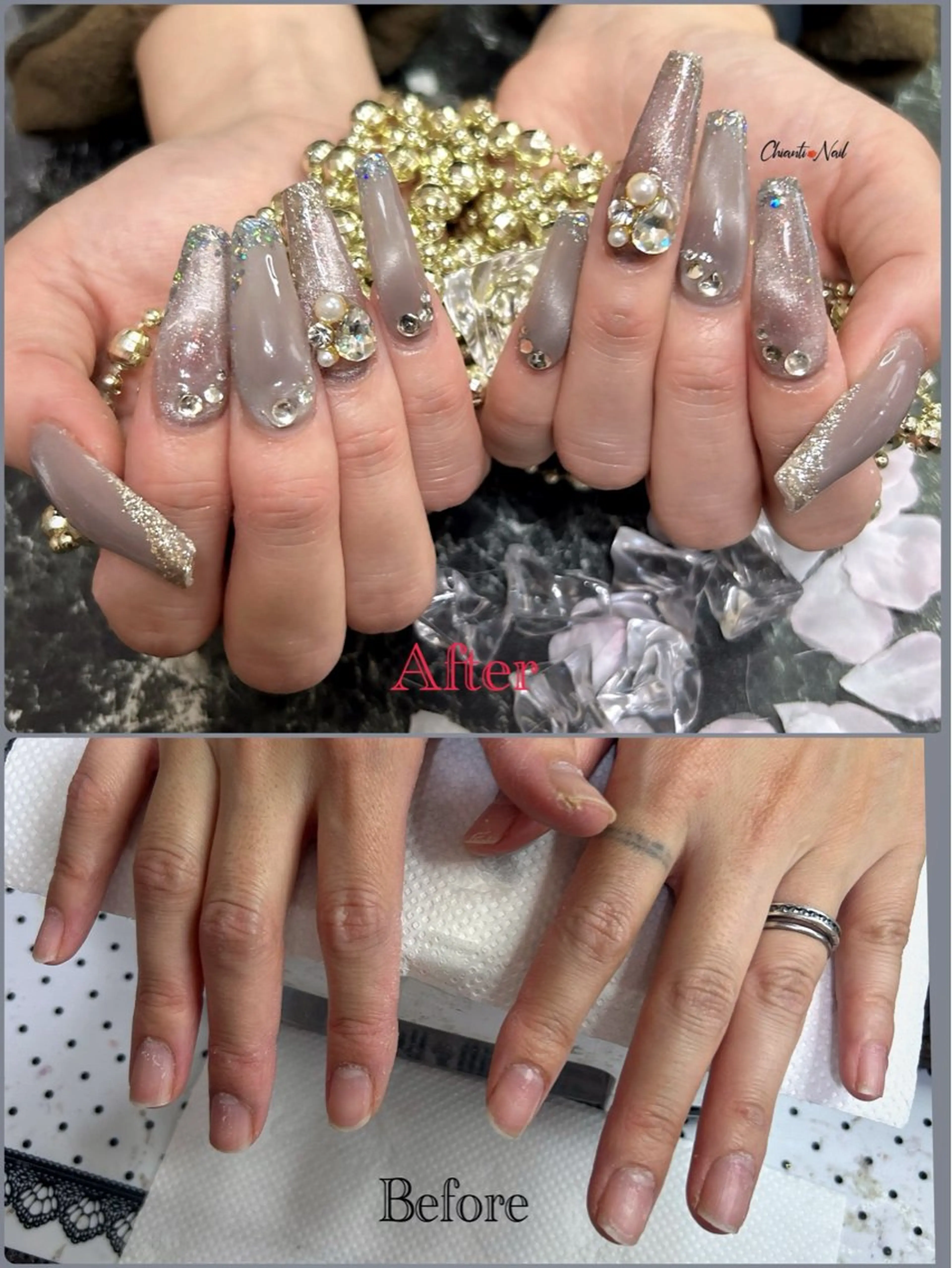 ネイル 長さ出し 持ち込み Chianti Nailのネイルデザイン