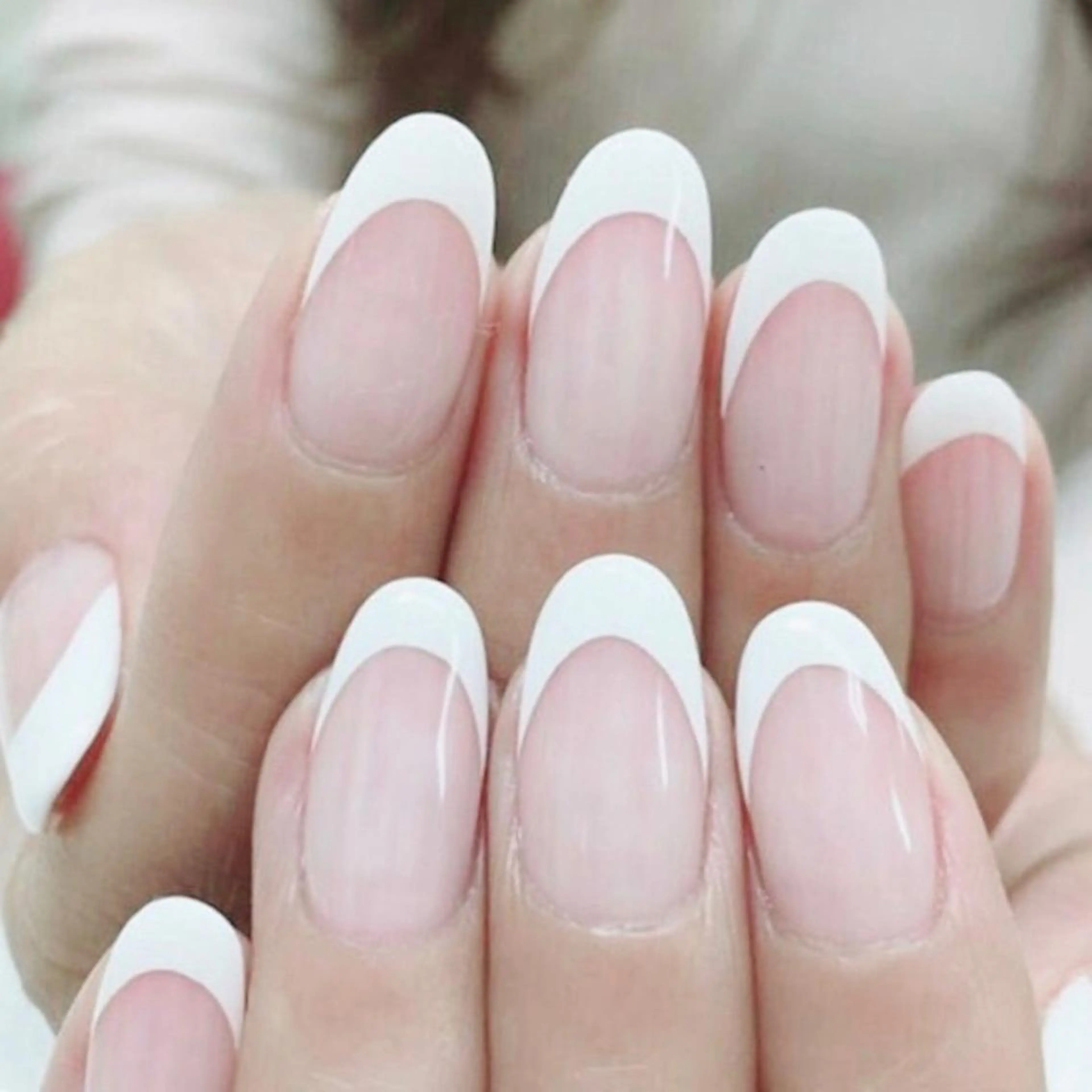 ネイル フレンチネイル ラメ(グリッター) シンプルネイル ホワイト 北浦和 自爪育成ケアのネイルデザイン