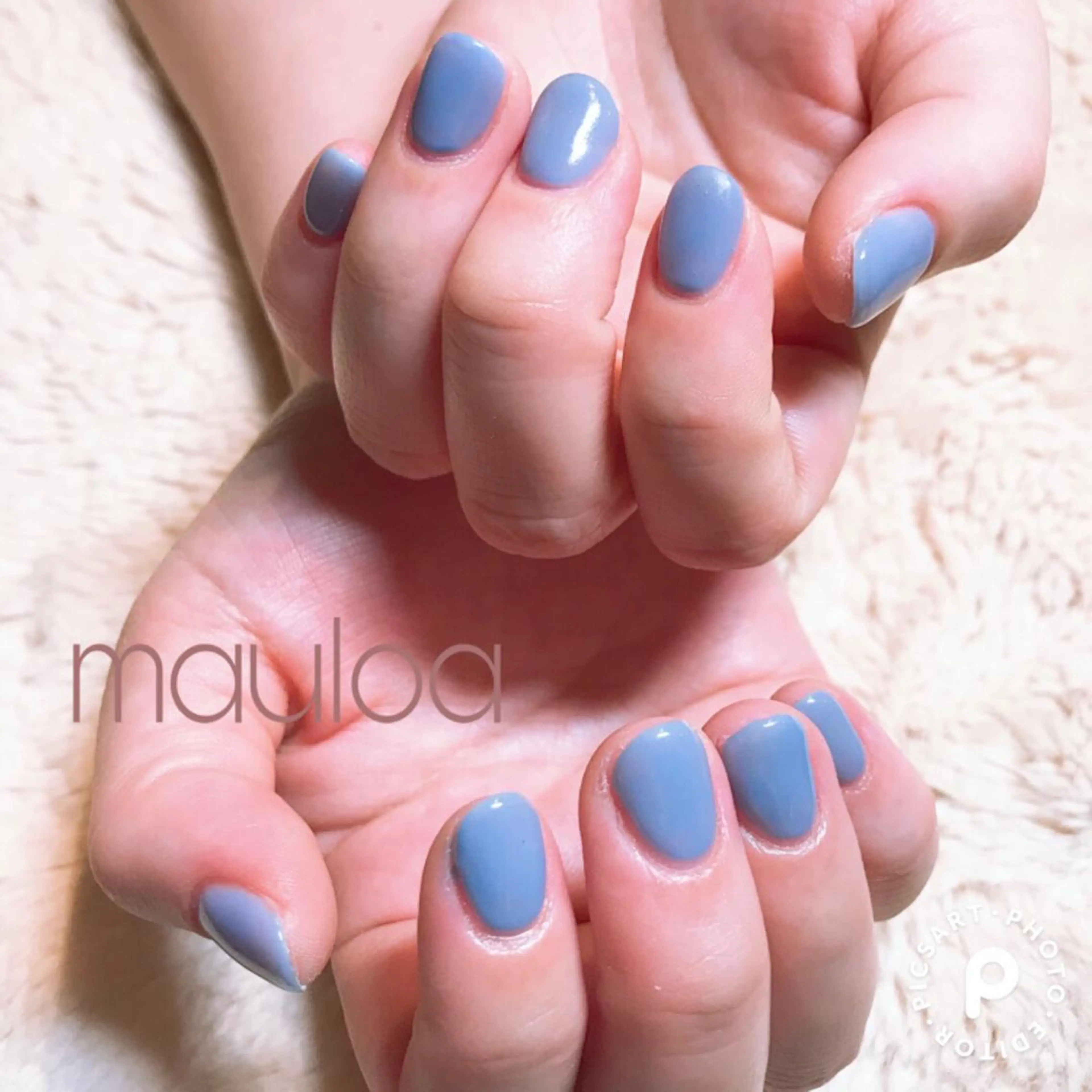 ネイル ブルー ワンカラーネイル pipi ..のネイルデザイン