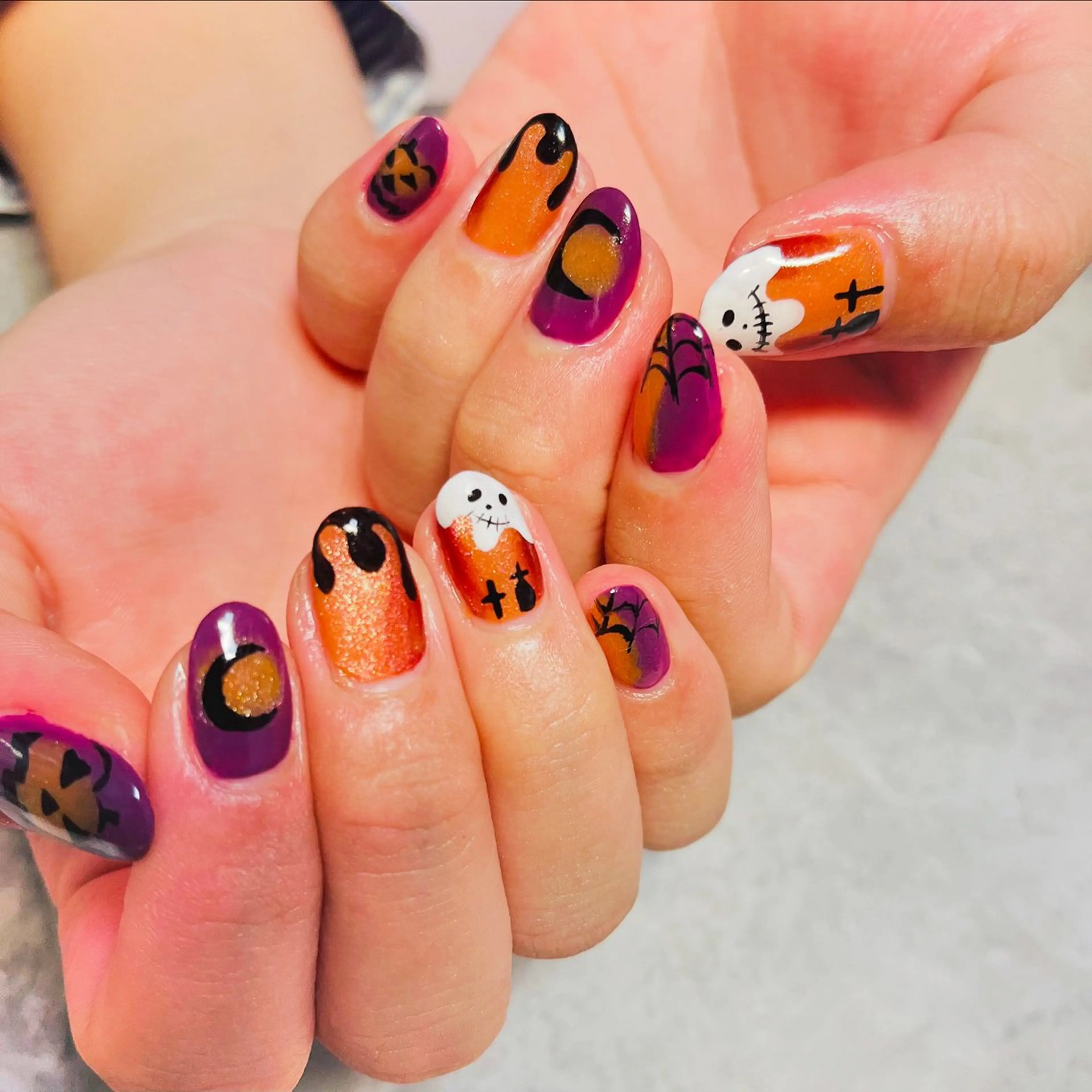 ネイル ハロウィン ハンドネイル ハンドケア ベテランネイル cnc  nailのネイルデザイン