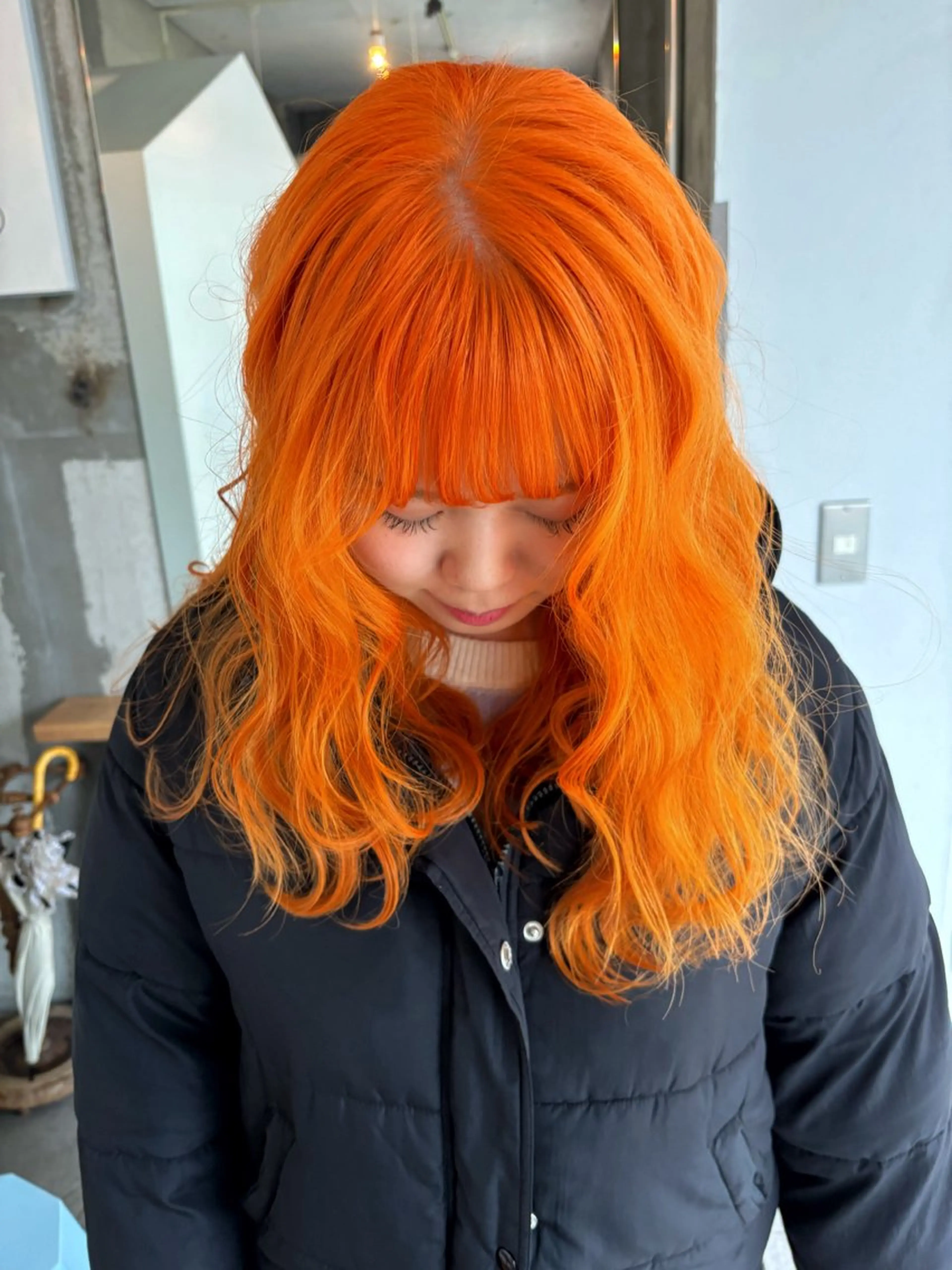 カラー mirai/レイヤー ボブ/デザインのヘアスタイル