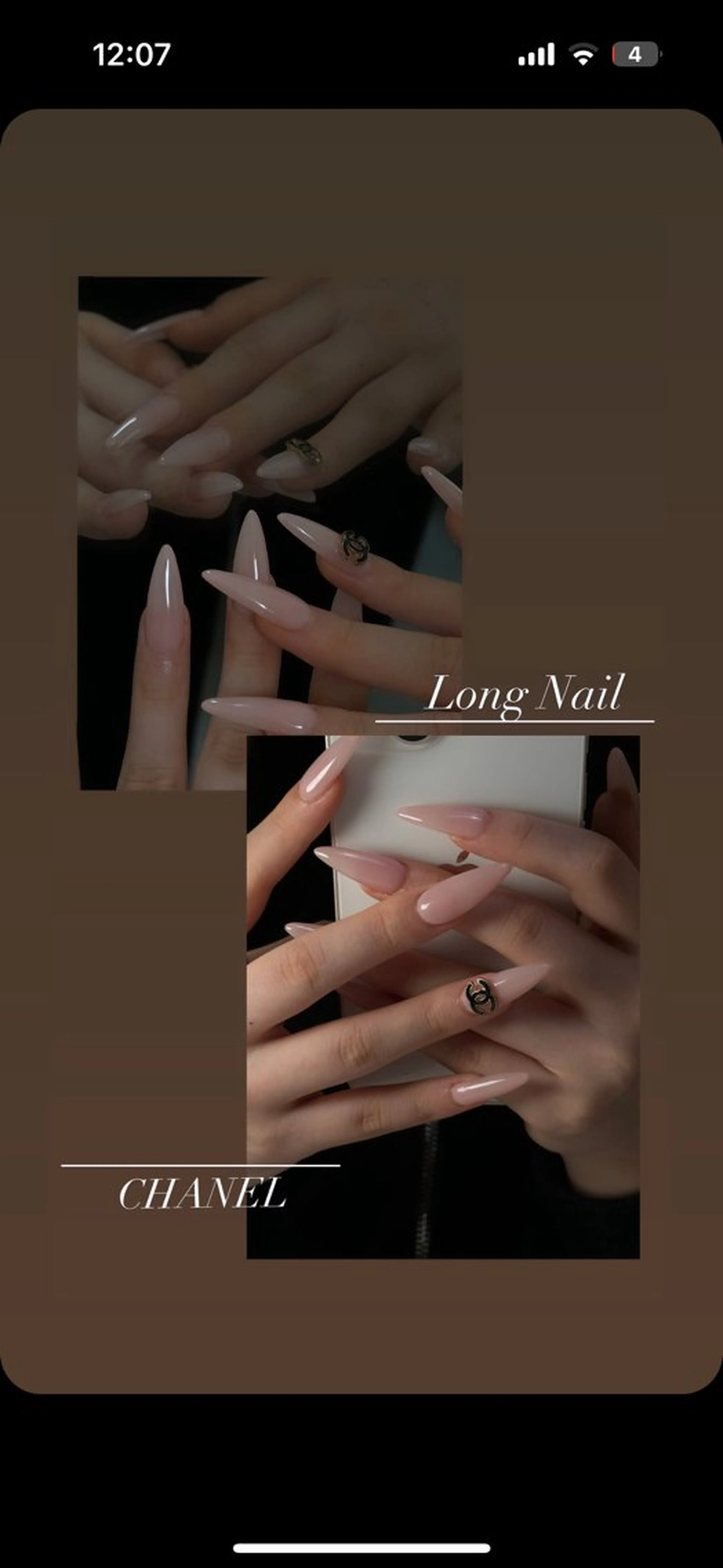 ロング Latte Nail 十三のネイルデザイン
