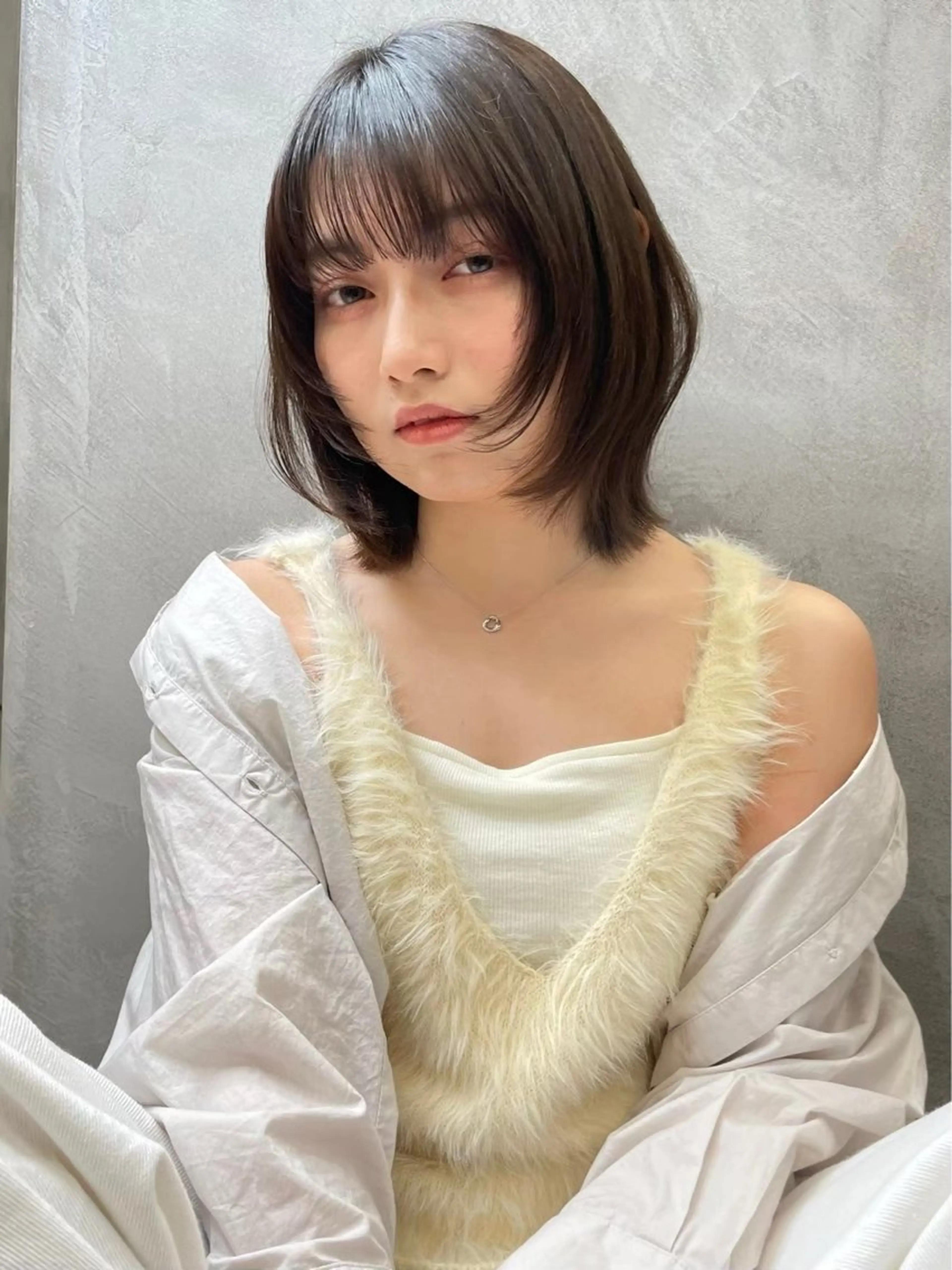 ミディアム カラー ヘアアレンジ 美髪縮毛矯正/ 透明感カラー吉田光佑のヘアスタイル