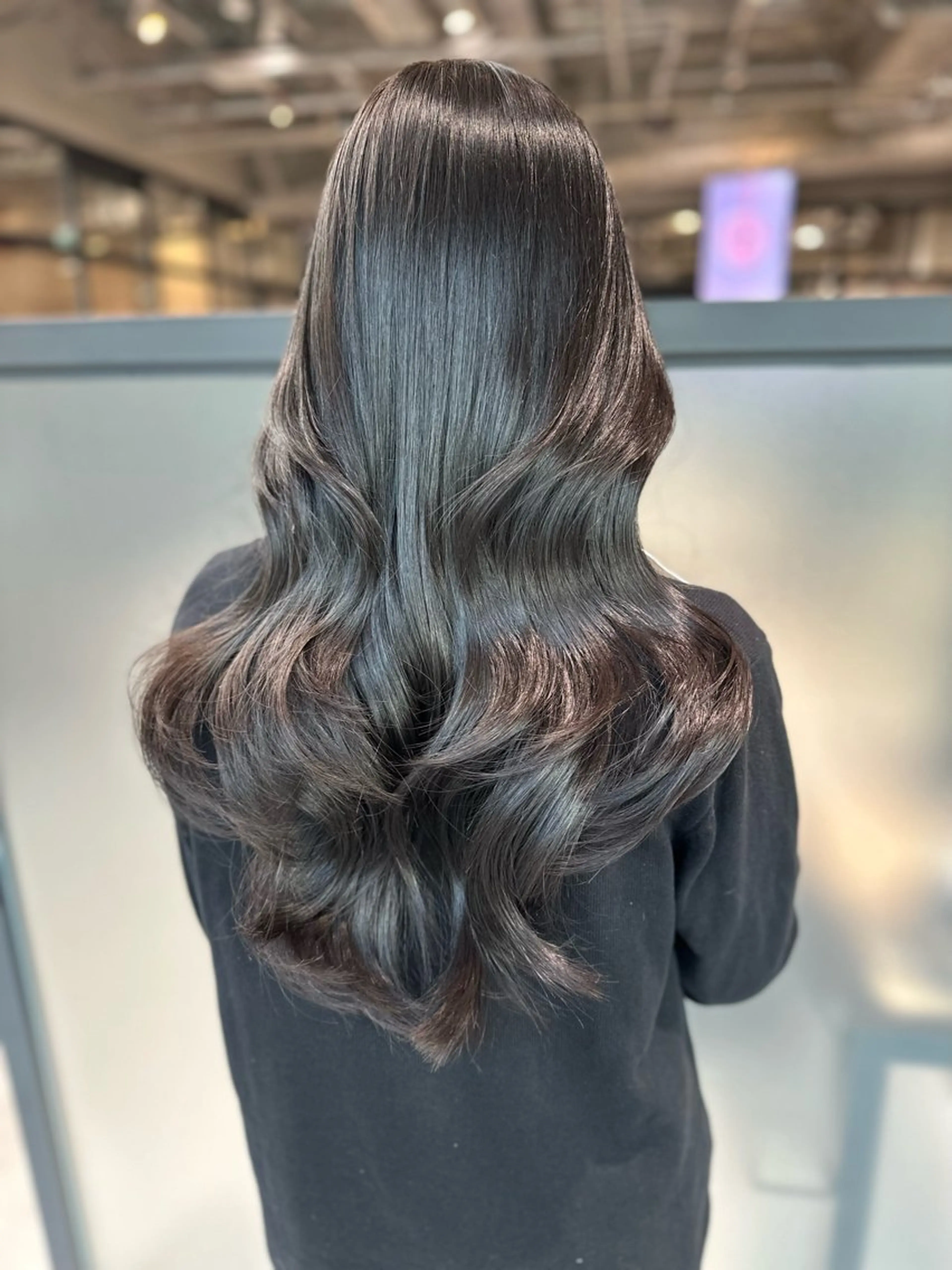 ロング 縮毛矯正、 押野七大のヘアスタイル