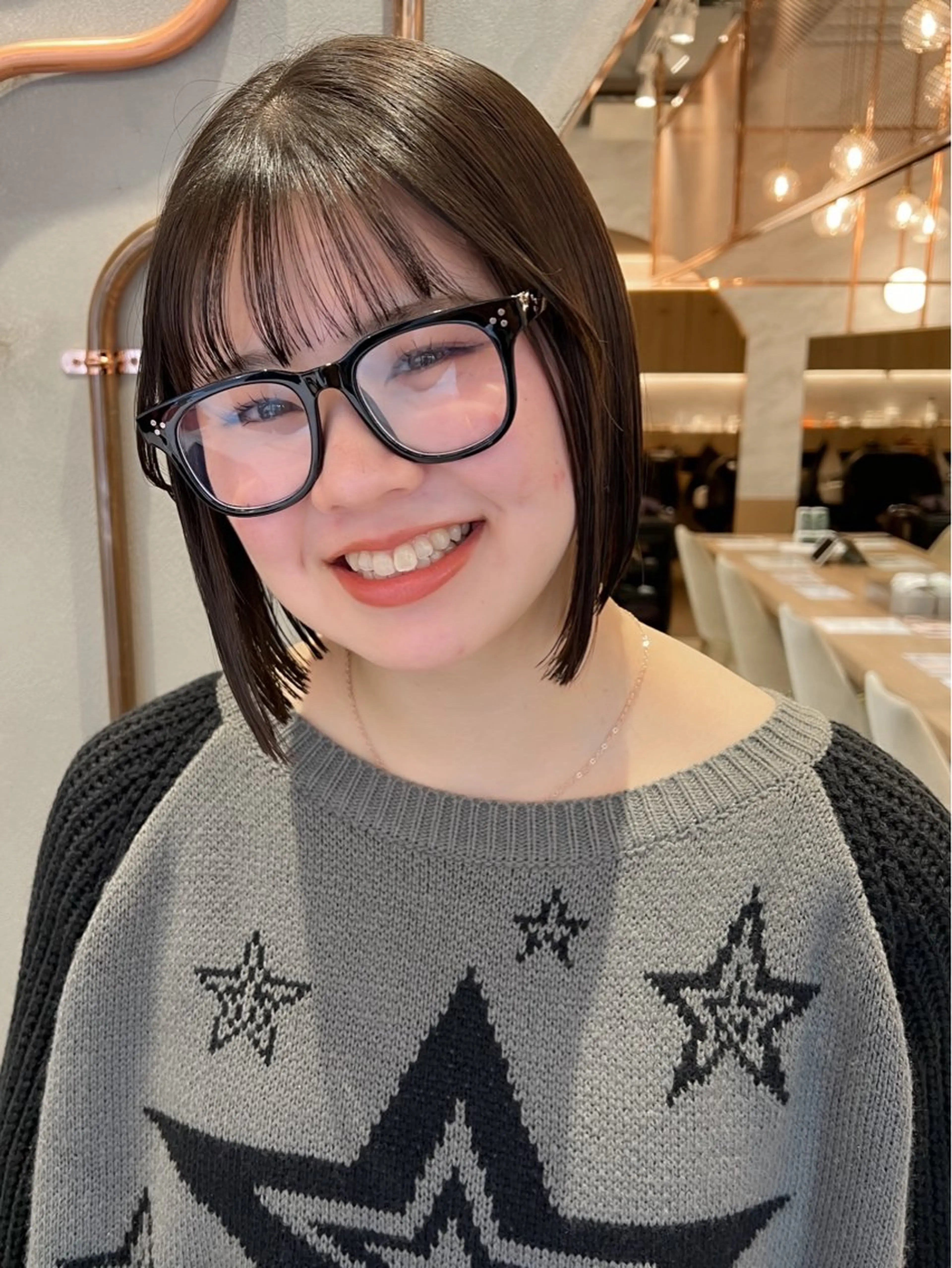 ショート カラー カット ヘアカラー トリートメント ボブ/巻ける縮毛矯正 /韓国レイヤーはなのヘアスタイル