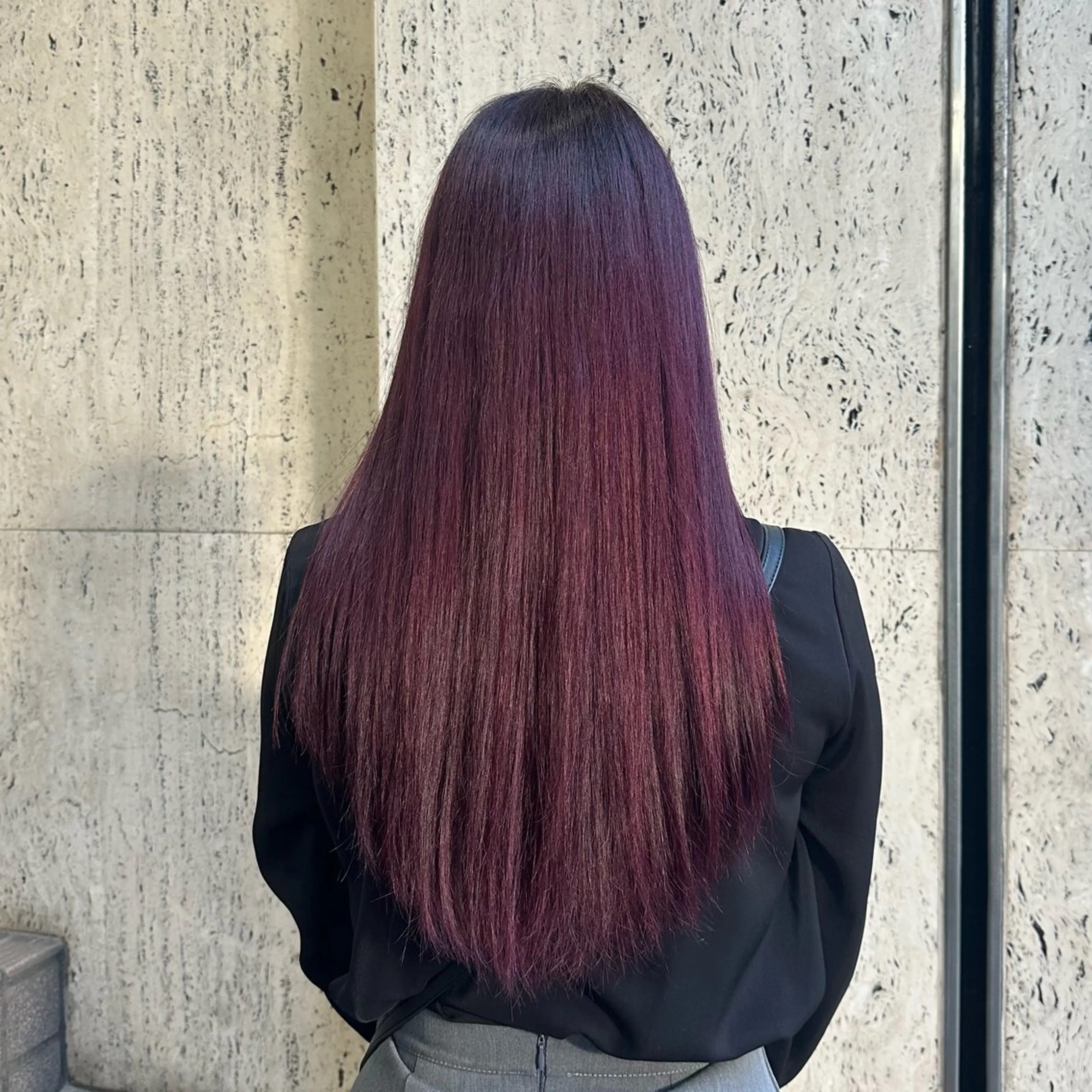ロング カラー ブリーチ ラベンダーカラー ラベンダーピンク ブリーチなしカラー ピンクカラー 田中 汰知のヘアスタイル