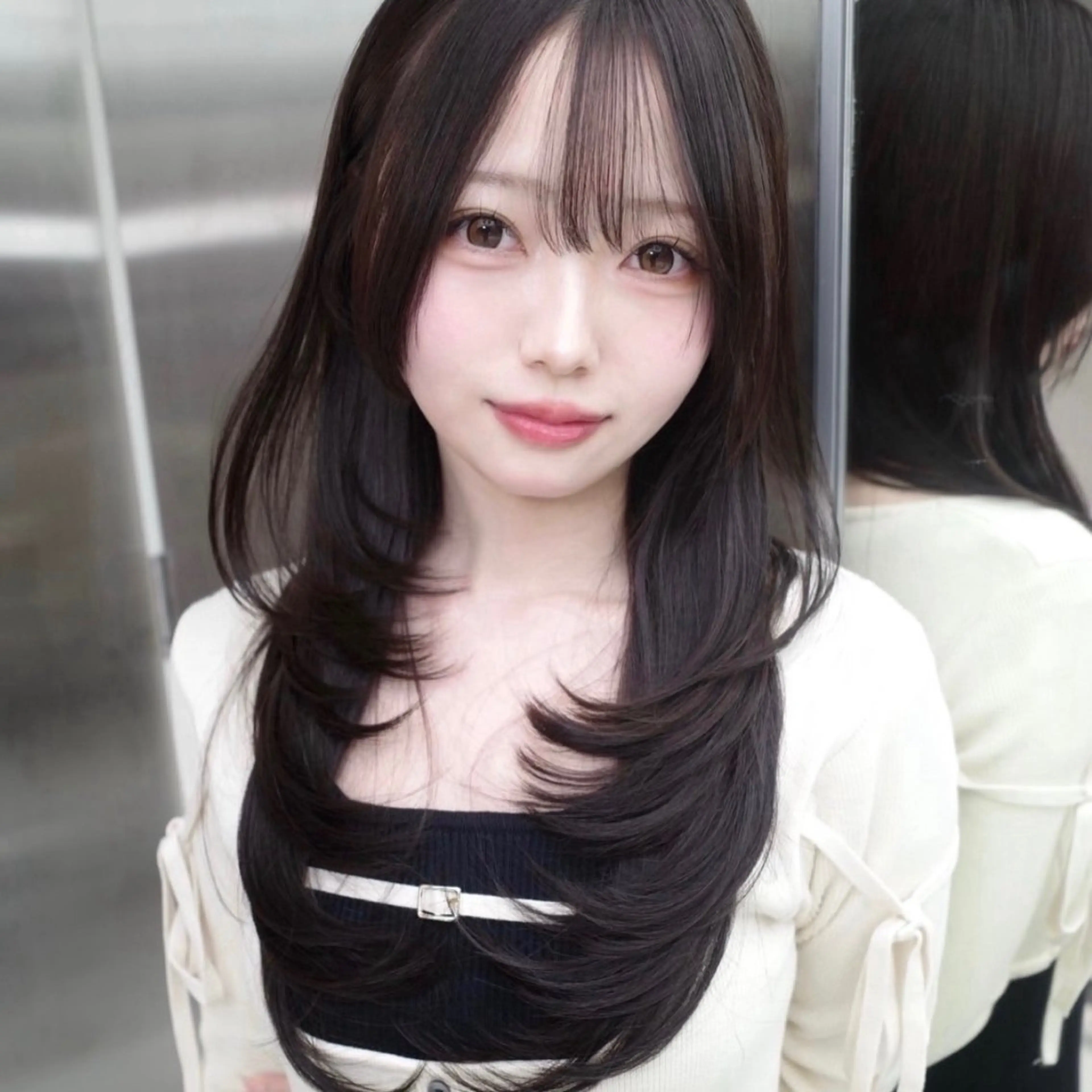 ロング くびれヘア 顔周りカット ハイレイヤー 韓国風ヘア レイヤーカット カット トリートメント 🫧Nao/ 大宮ハイレイヤー🫧のヘアスタイル