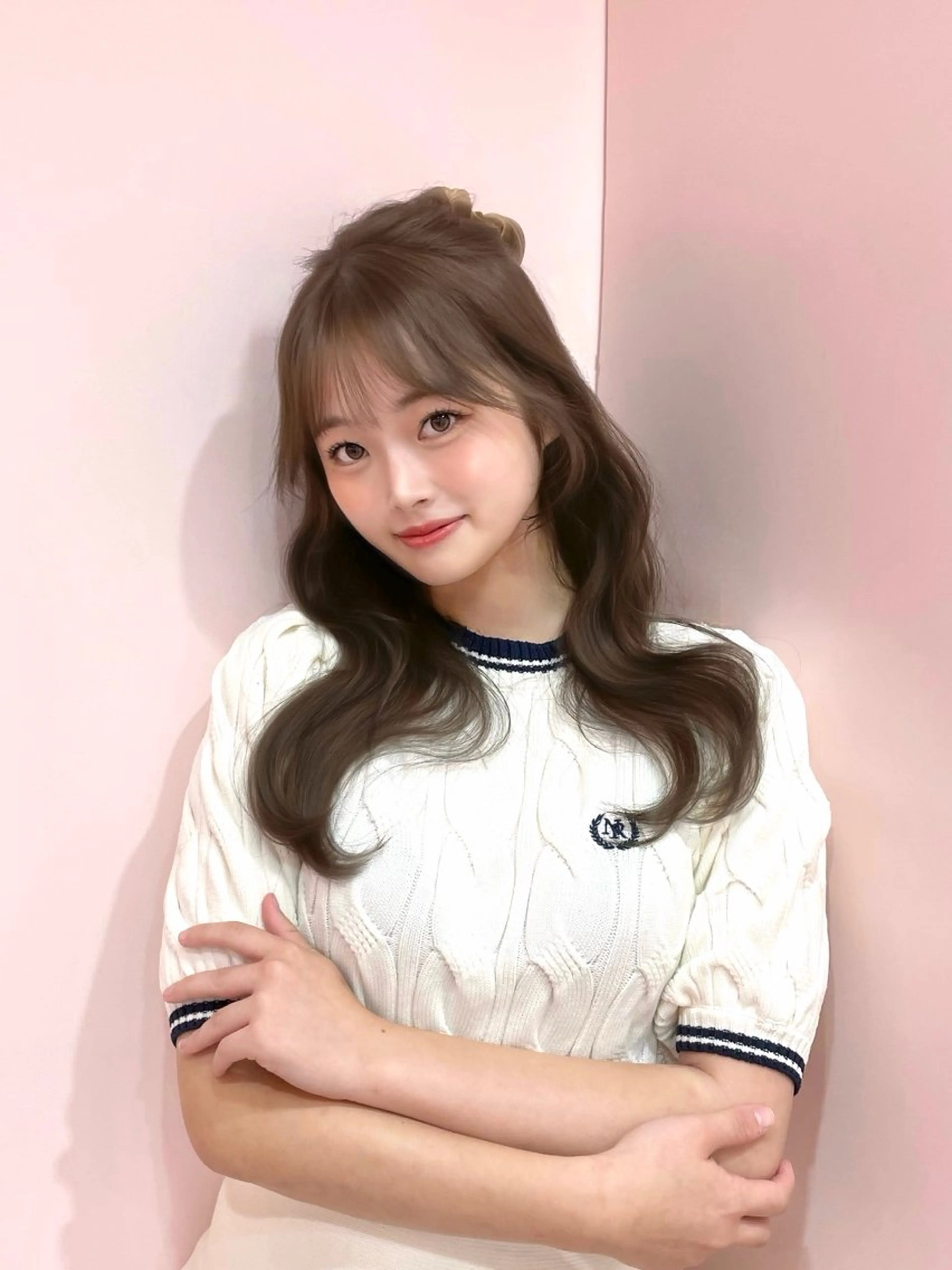 セミロング チョコレートブラウン 韓国風ヘア カット ヘアカラー トリートメント 渋谷/韓国ヘア/ 顔まわり♡Ayakaのヘアスタイル