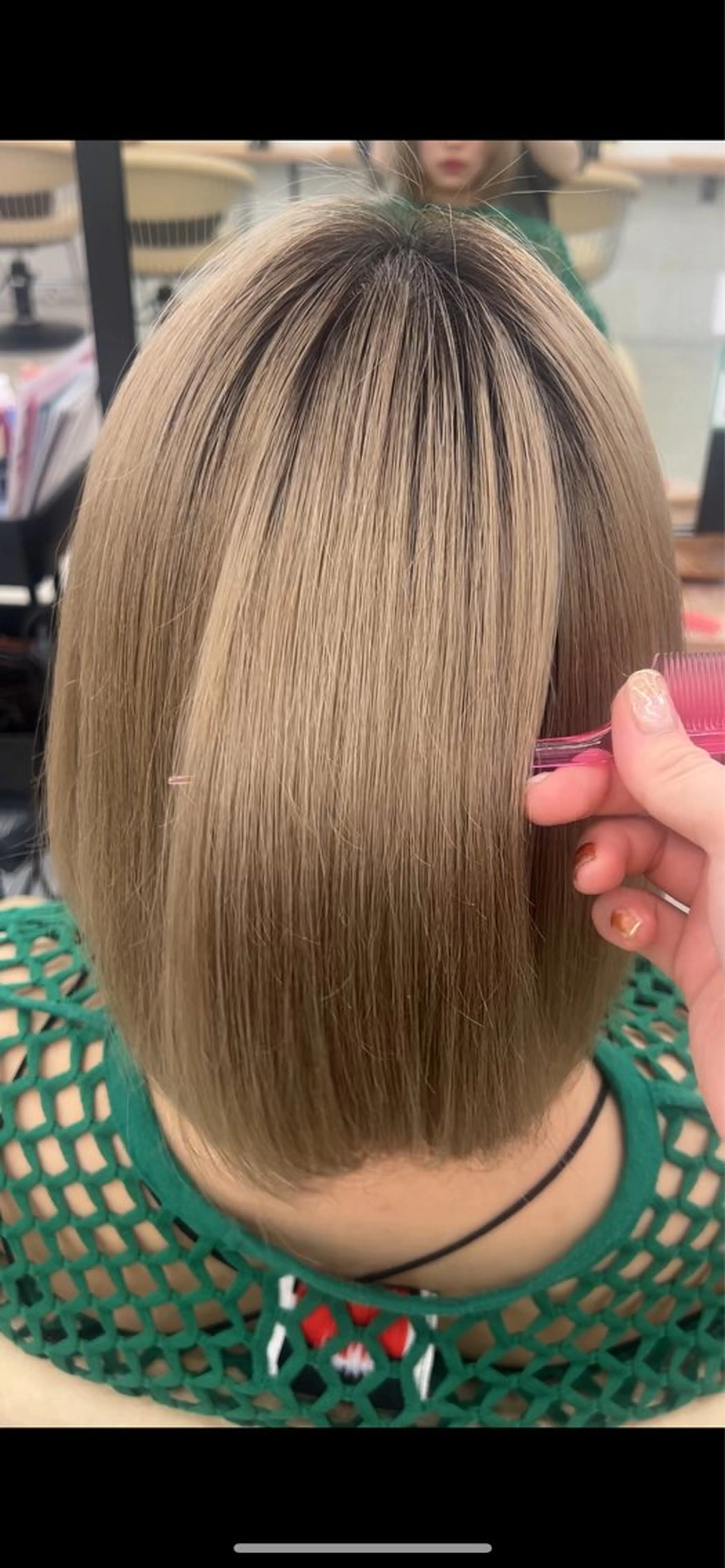 ミディアム ボブ/縮毛矯正/艶髪 /さのまなみのヘアスタイル