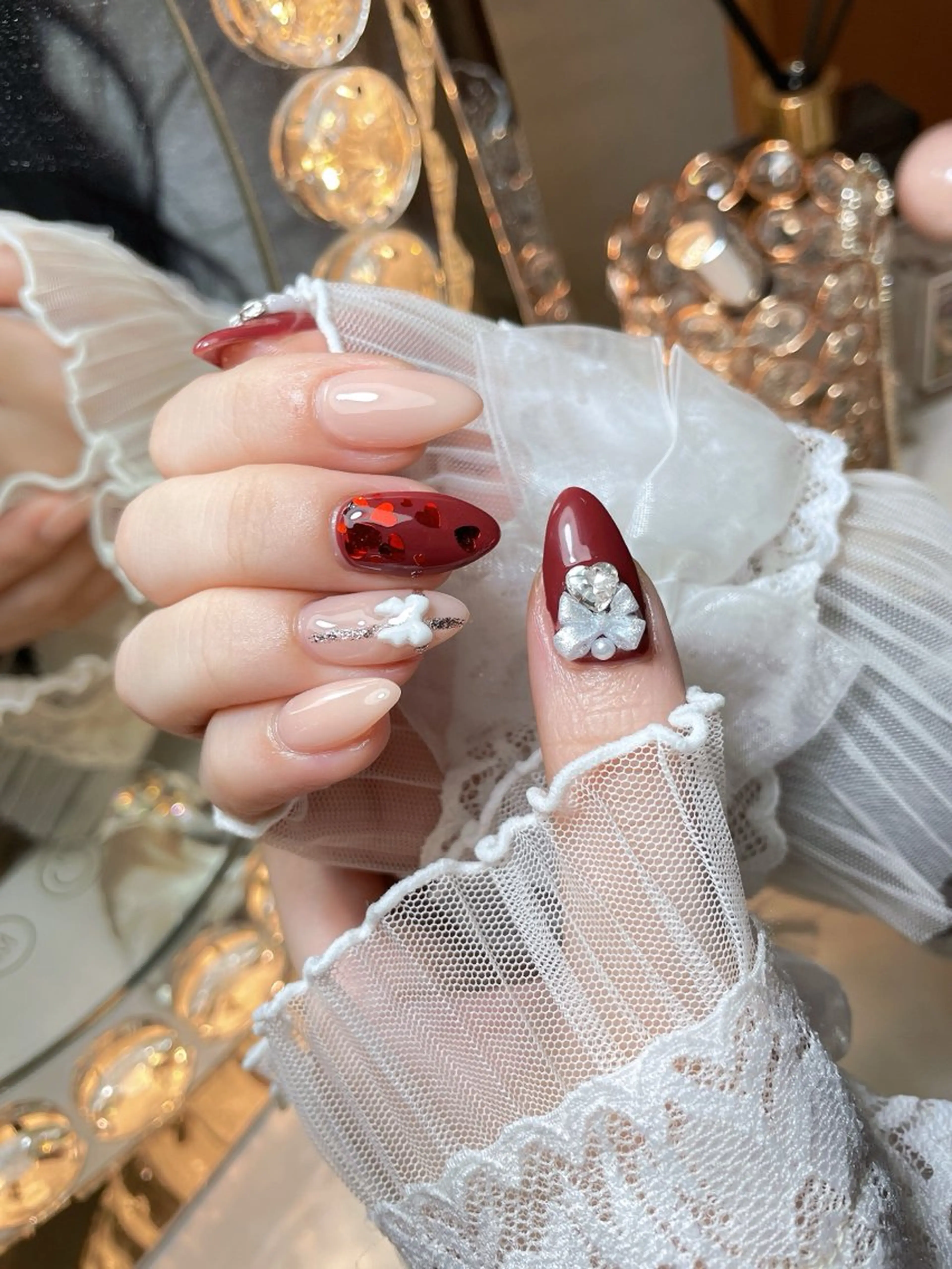 ネイル 23時まで❤︎韓国、 ワンホンネイルのネイルデザイン