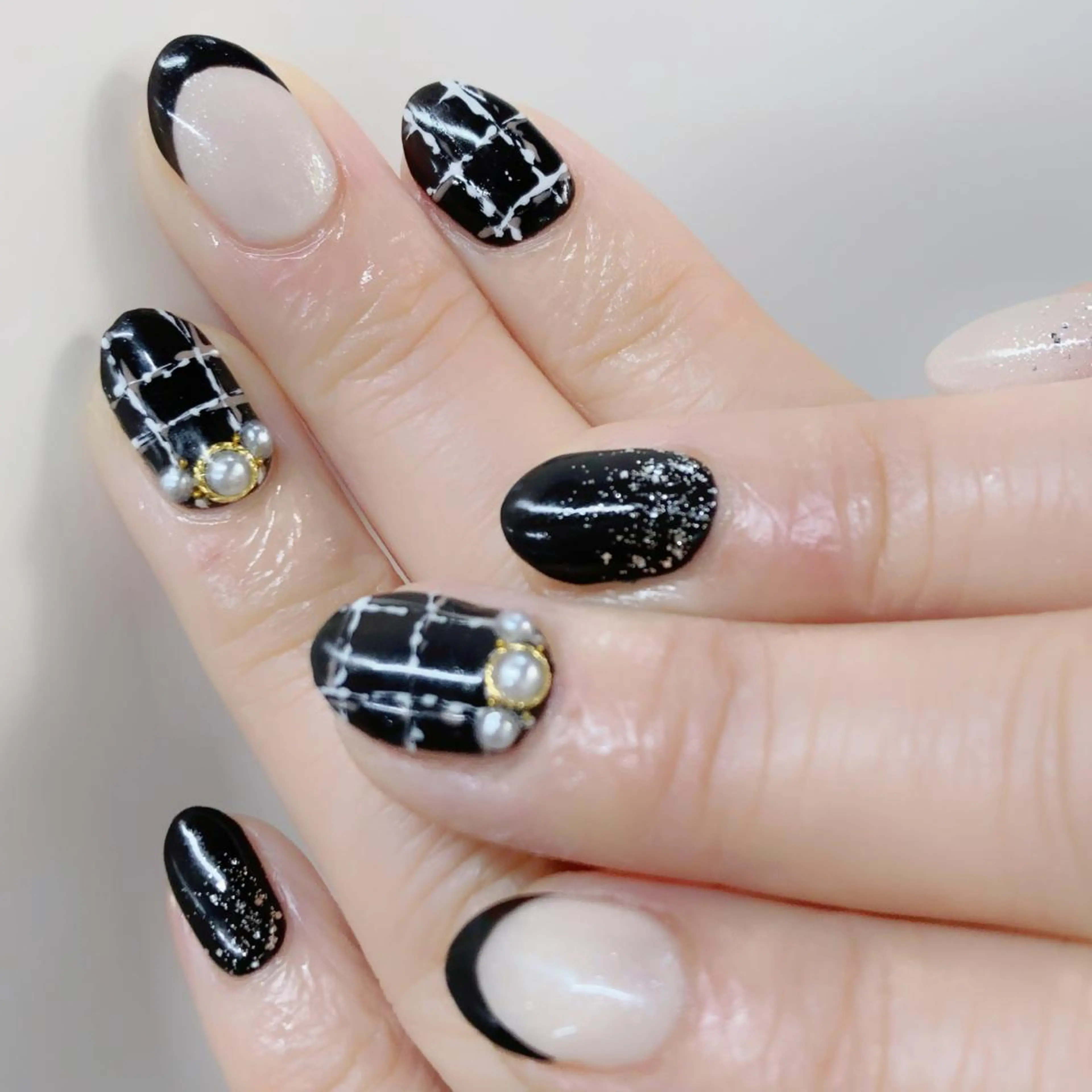 ネイル ツイードネイル ハンドネイル nappage 国分寺のネイルデザイン