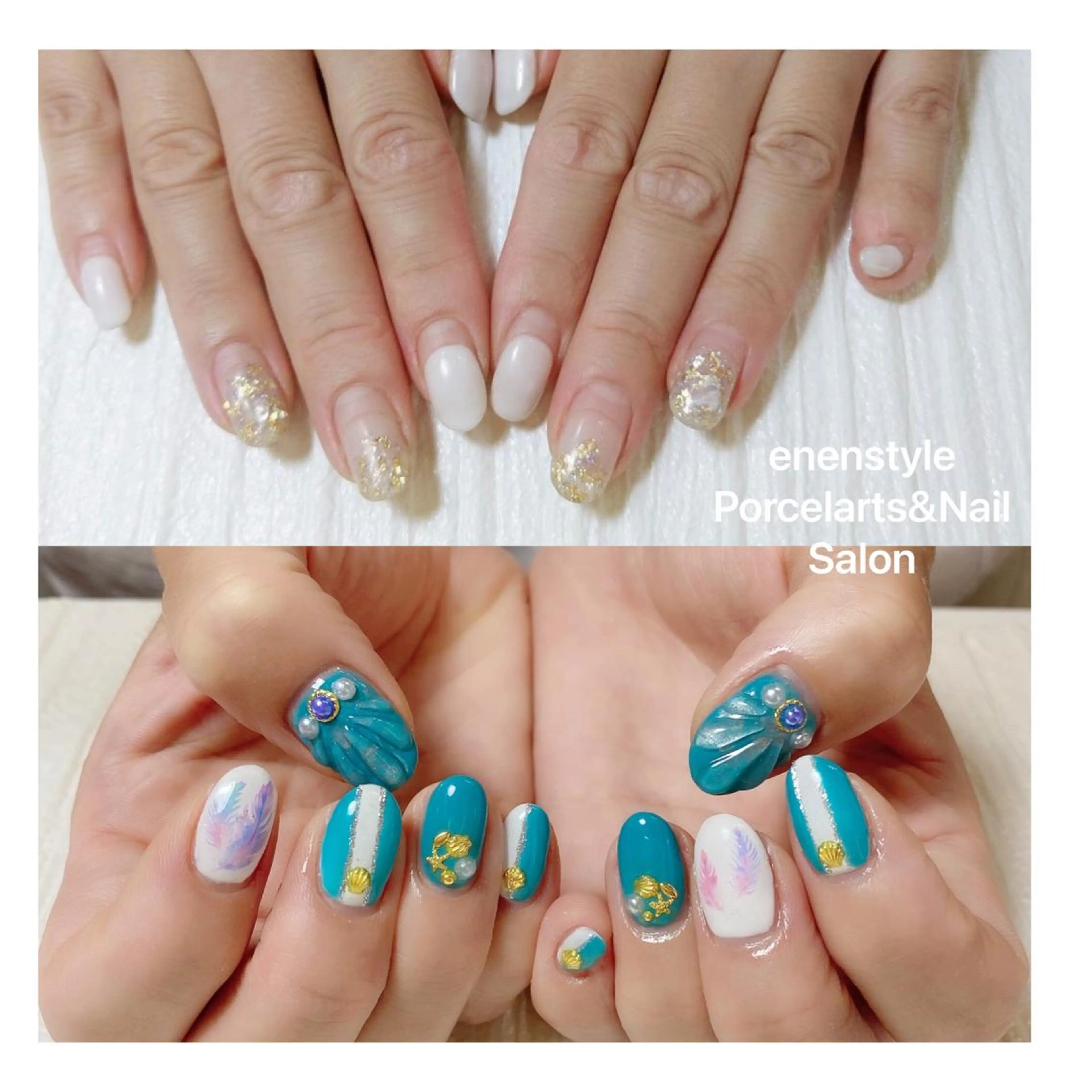 ミディアム ネイル ハンドネイル 👑enen style👑のネイルデザイン