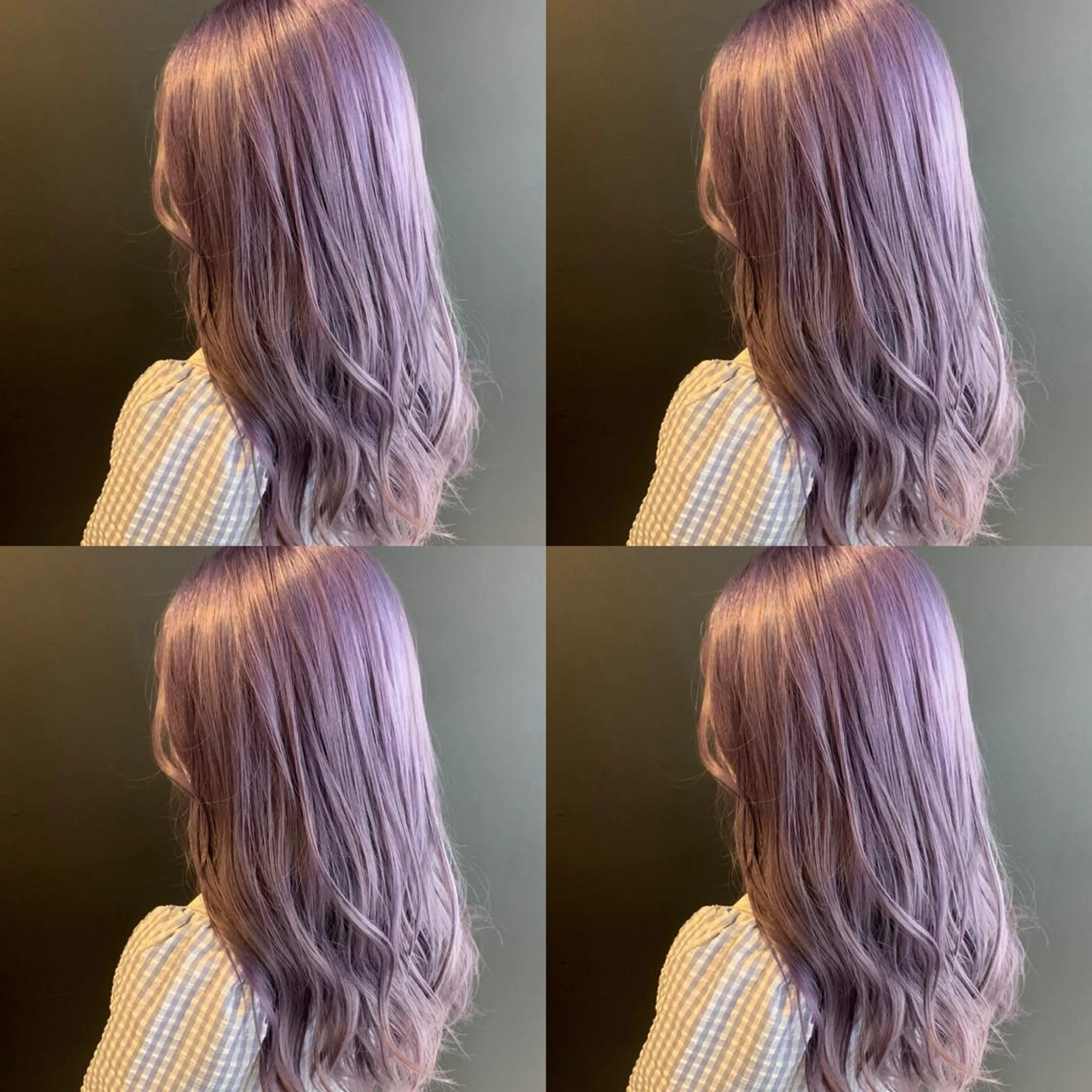 ミディアム カラー パープルカラー ✨髪質改善✖︎顔周り レイヤー✨ナカムラのヘアスタイル