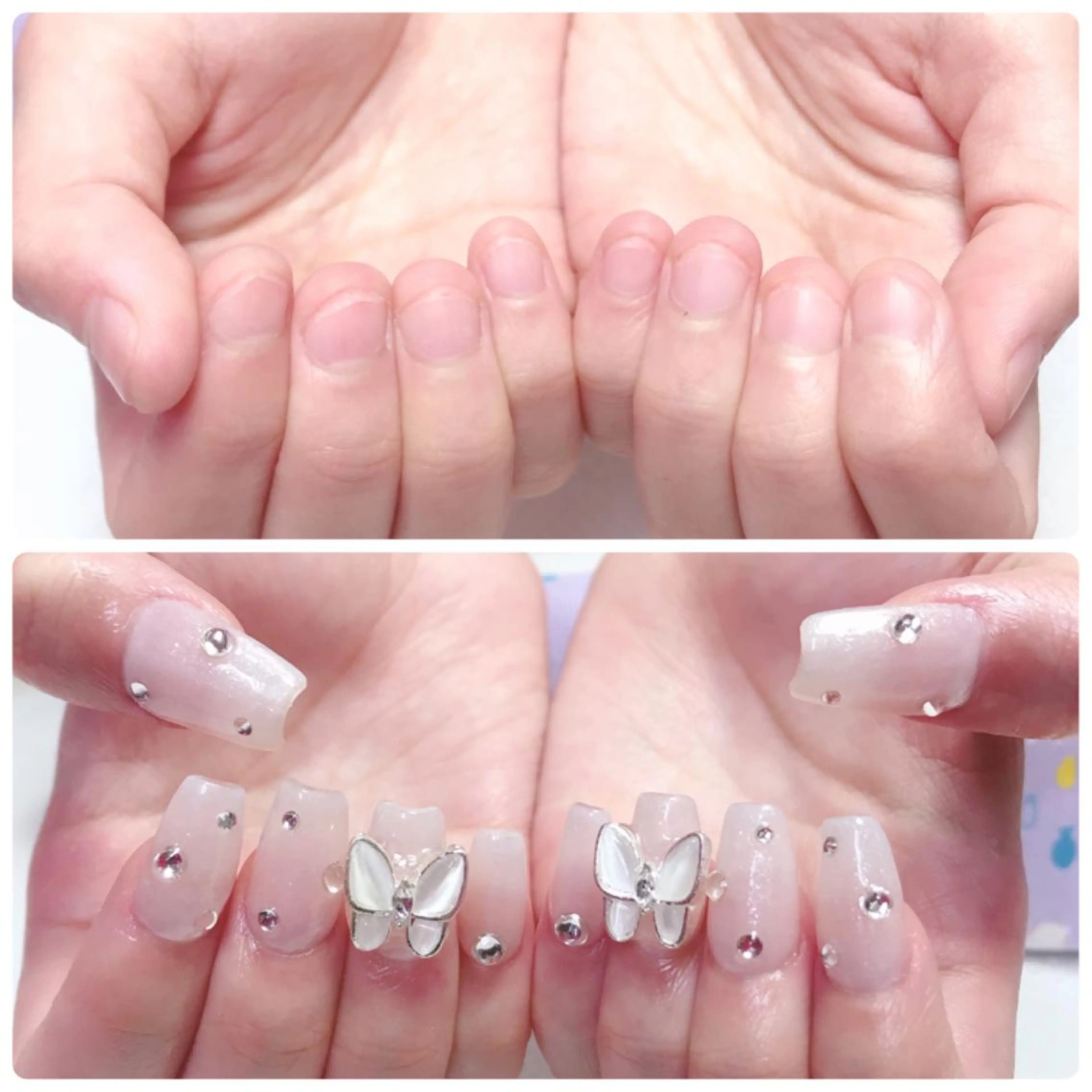 ロング ネイル ロング ロングネイル ストーンネイル ハンドネイル 深爪を断らない スカルプ高評価店のネイルデザイン