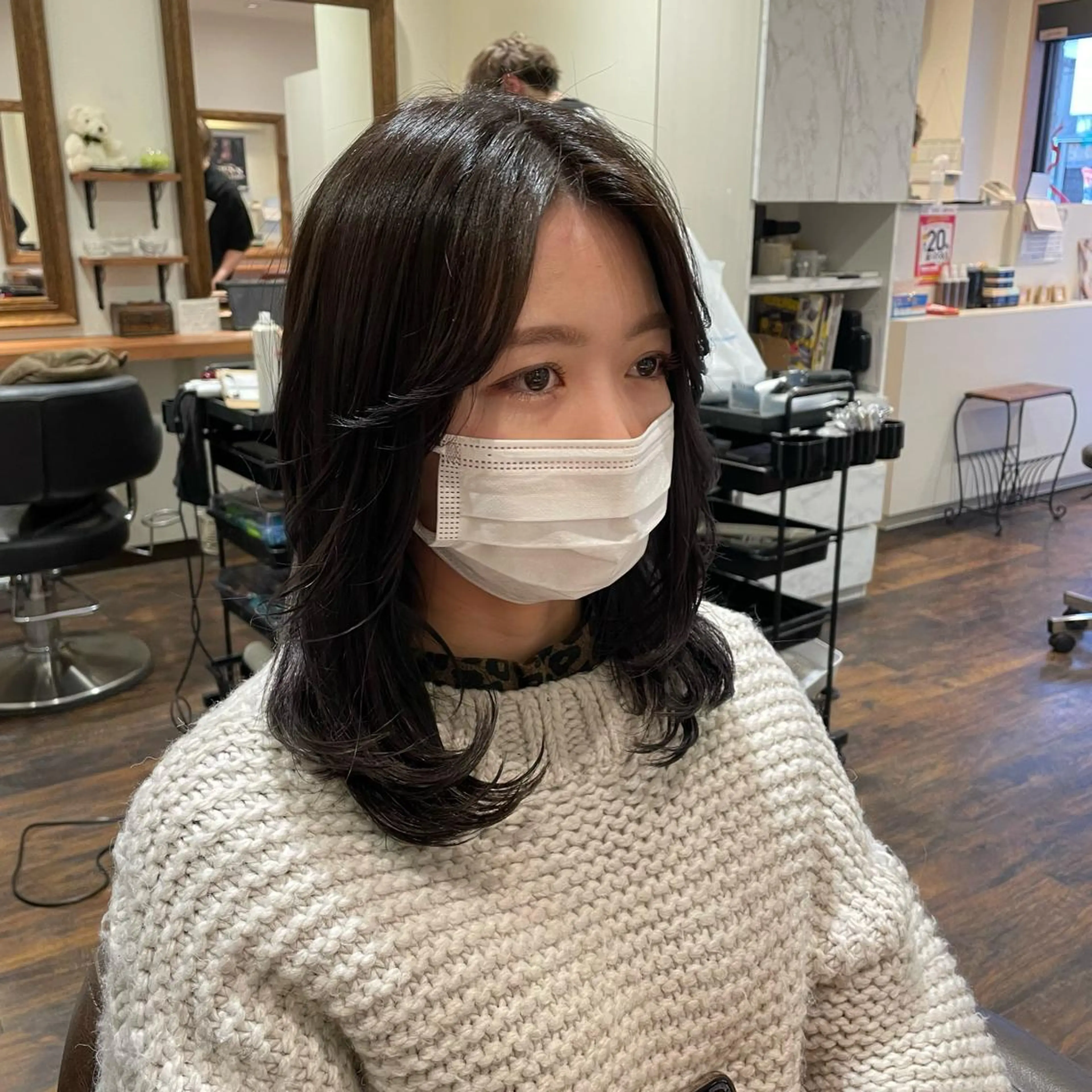 ミディアム カラー グレージュ カット ヘアカラー トリートメント Wataru 髪質改善カラー💎のヘアスタイル