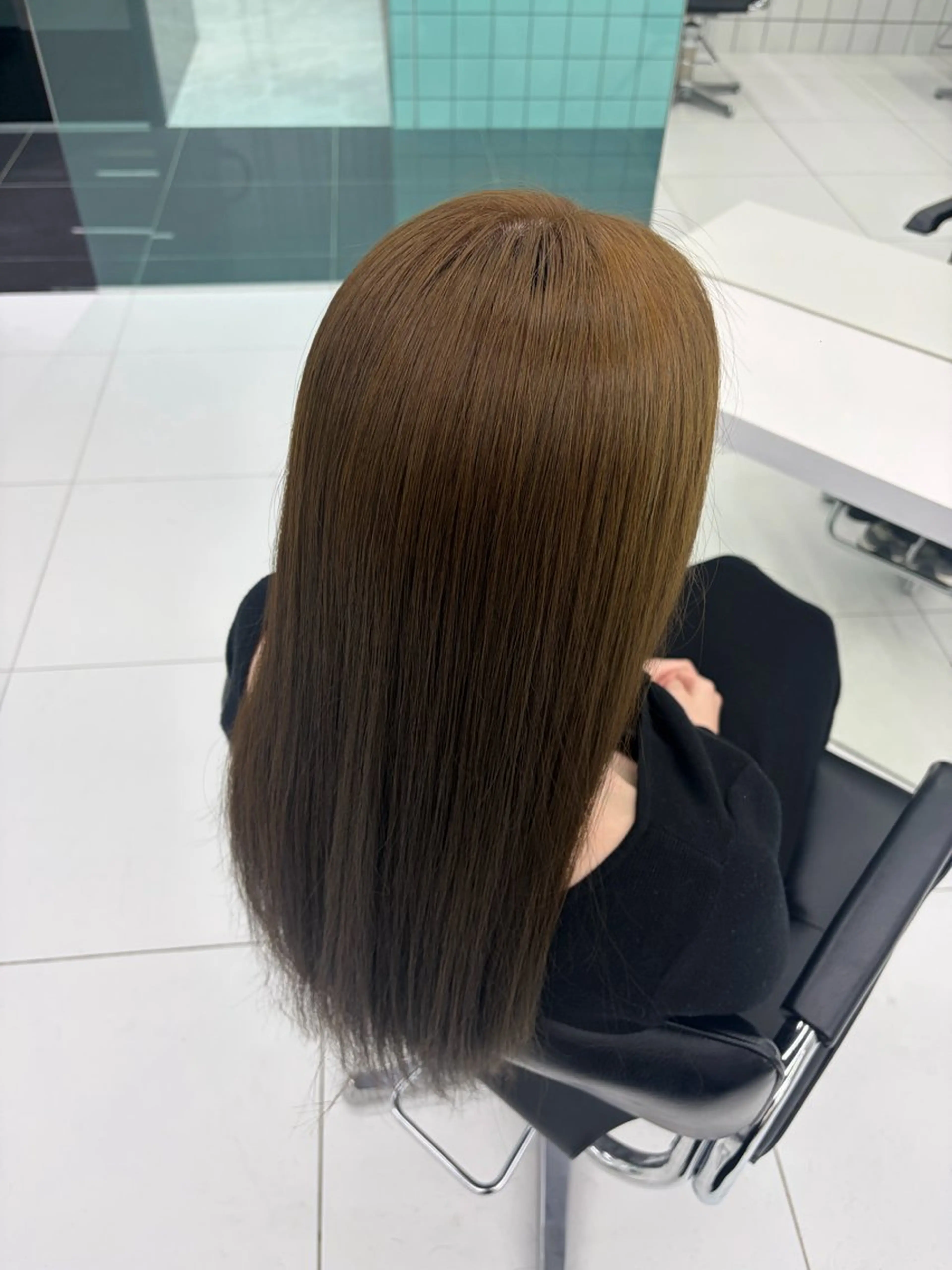 ロング カラー ブラウンカラー オリーブカラー ブリーチなし/渋谷 /清水 綜ニ朗のヘアスタイル