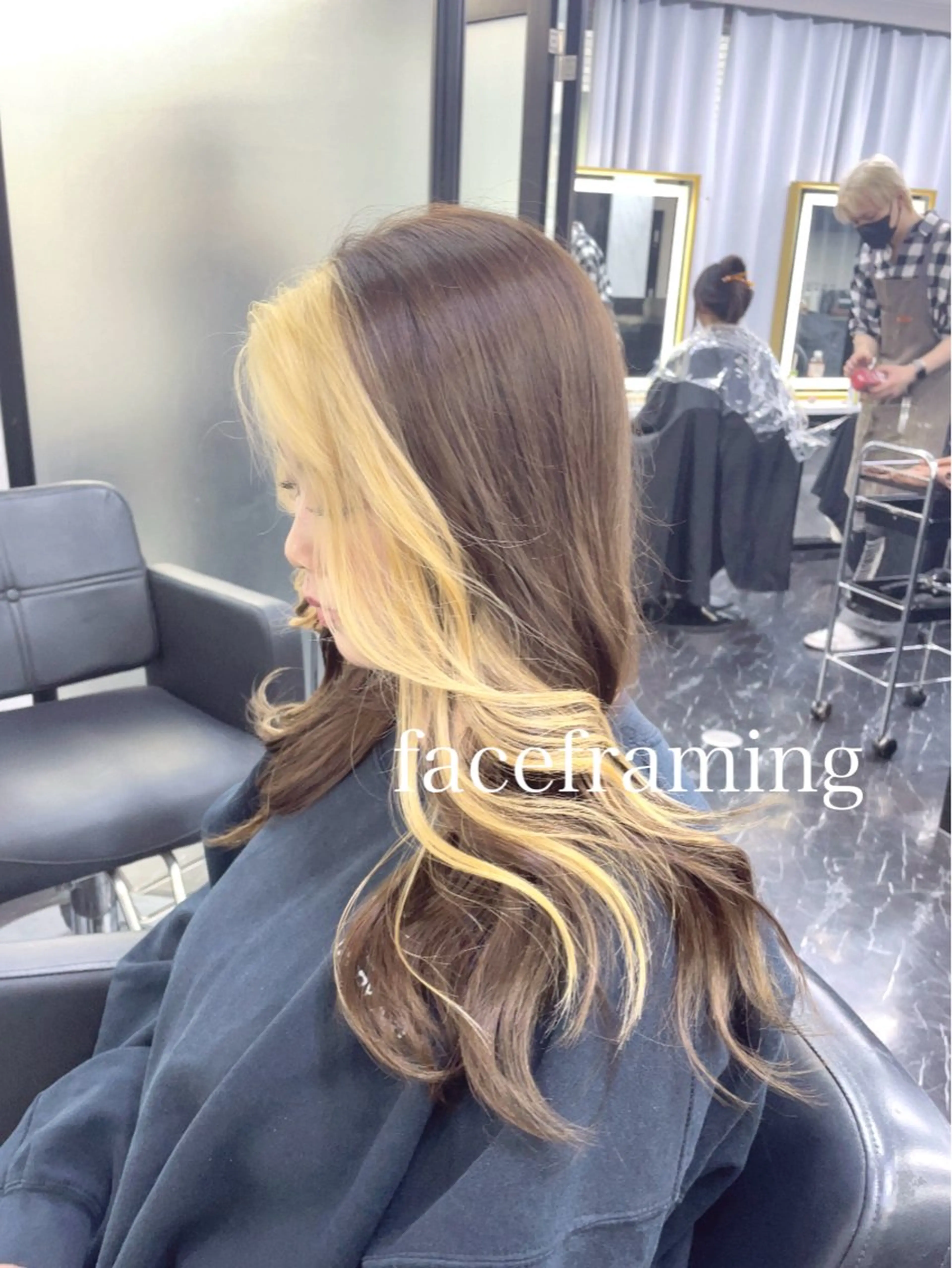 ミディアム カラー デザインカラー ヘアカラー トリートメント エクステ🩵ブリーチ 韓国ヘア🩵KAEのヘアスタイル