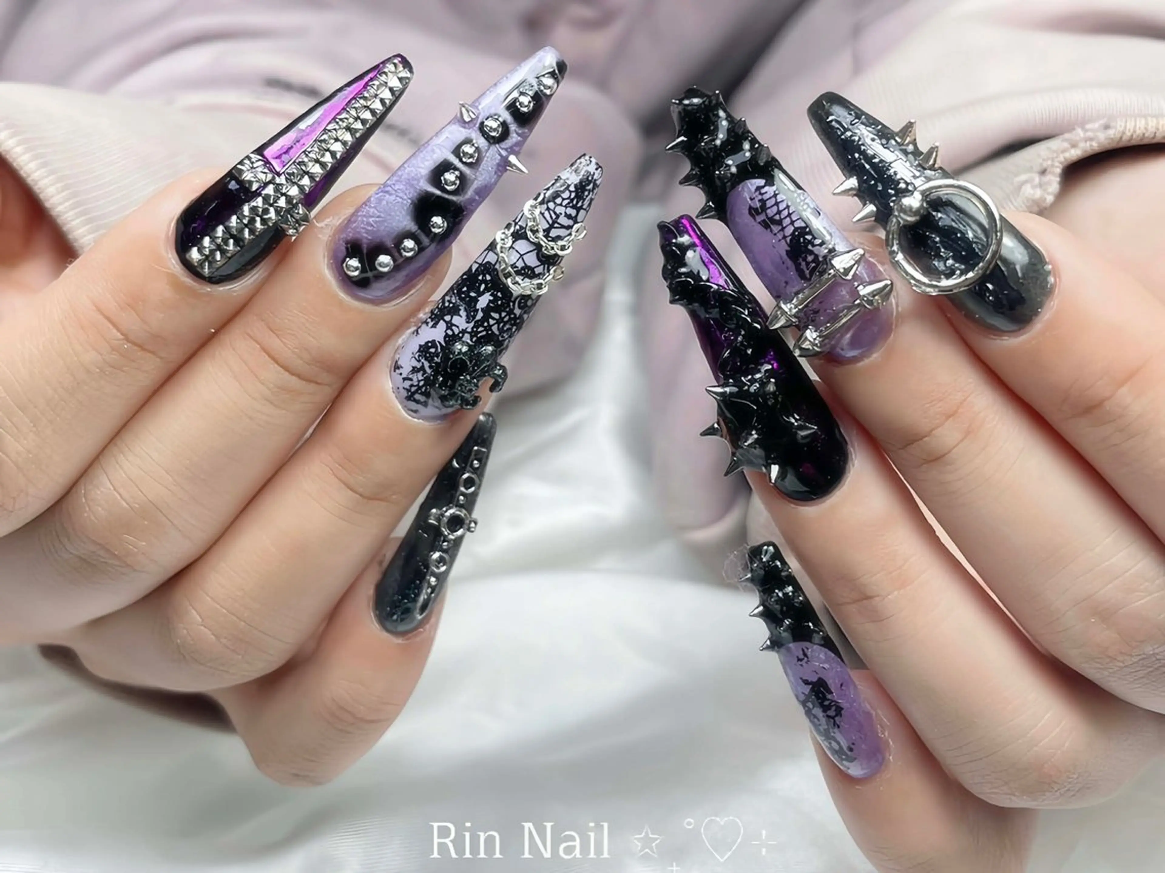 ネイル 長さ出し 持ち込み スカルプネイル リンネイルサロン Rinのネイルデザイン