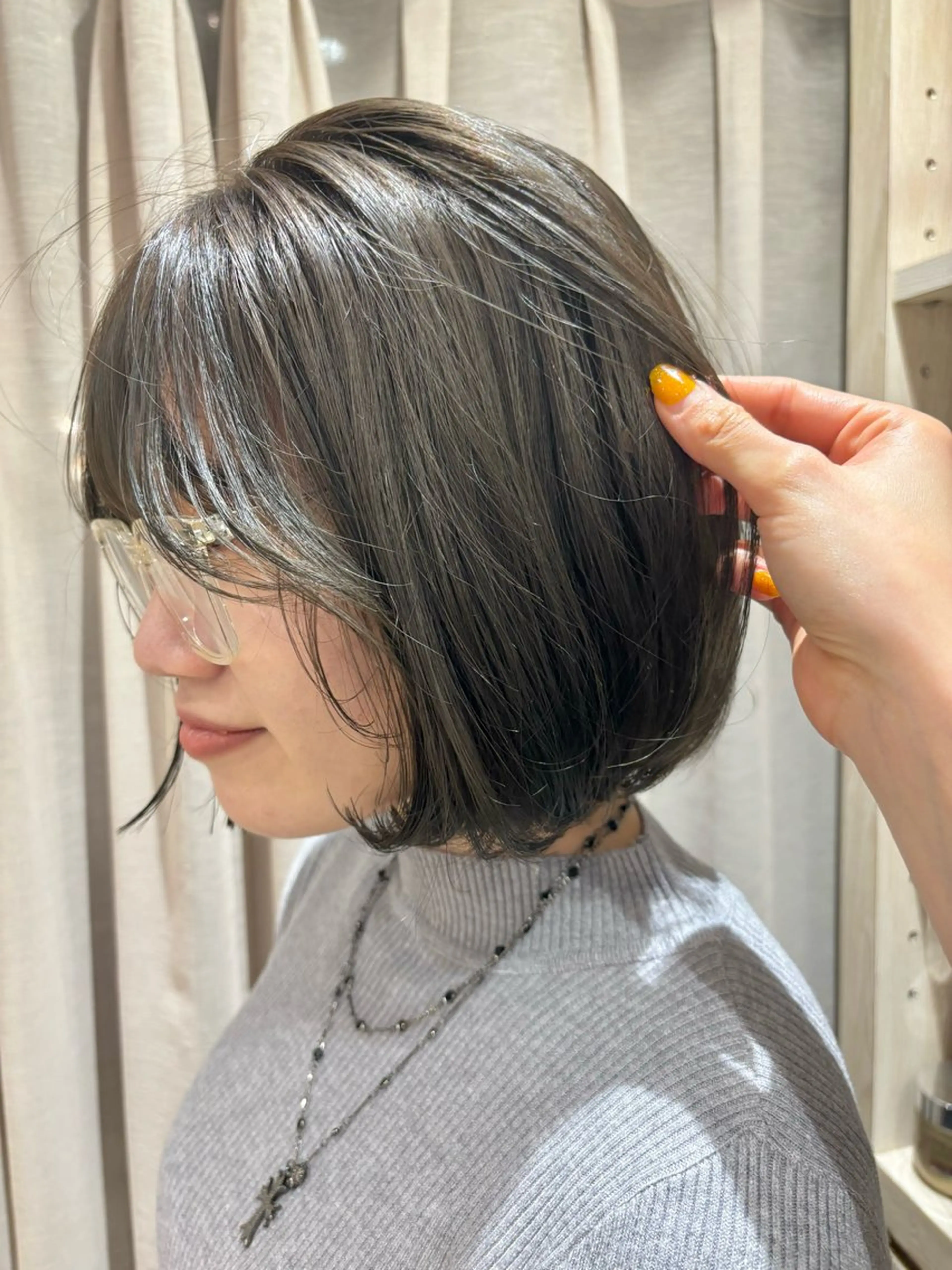 ミディアム カラー ボブ 韓国風ヘア ヘアカラー トリートメント izumi/ ボブ/パーマのヘアスタイル
