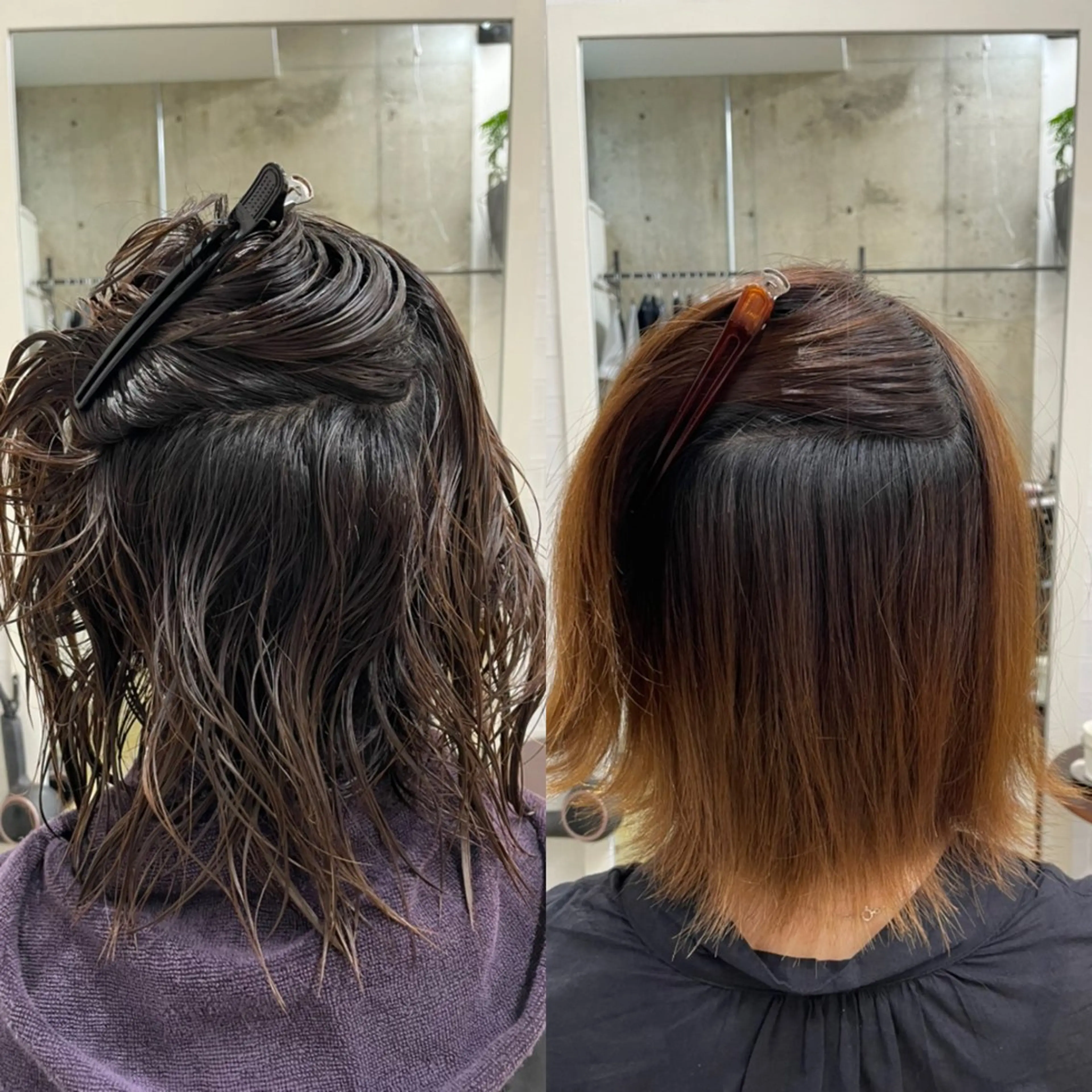 ミディアム カット 縮毛矯正 トリートメント 宮本 祥生のヘアスタイル