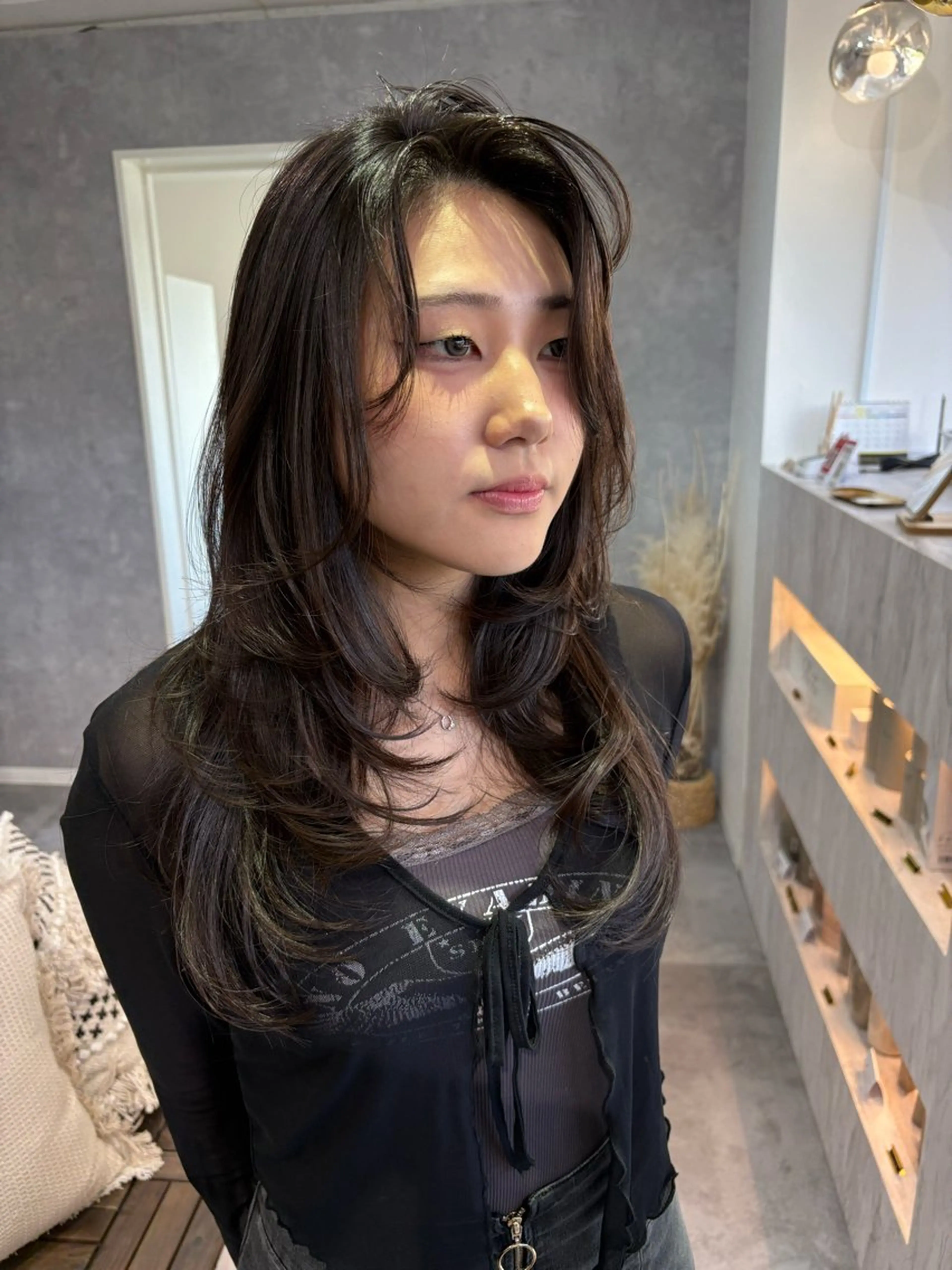 セミロング レイヤーカット カット ヘアカラー トリートメント 大人上品特化 レイヤー🇺🇸山村のヘアスタイル