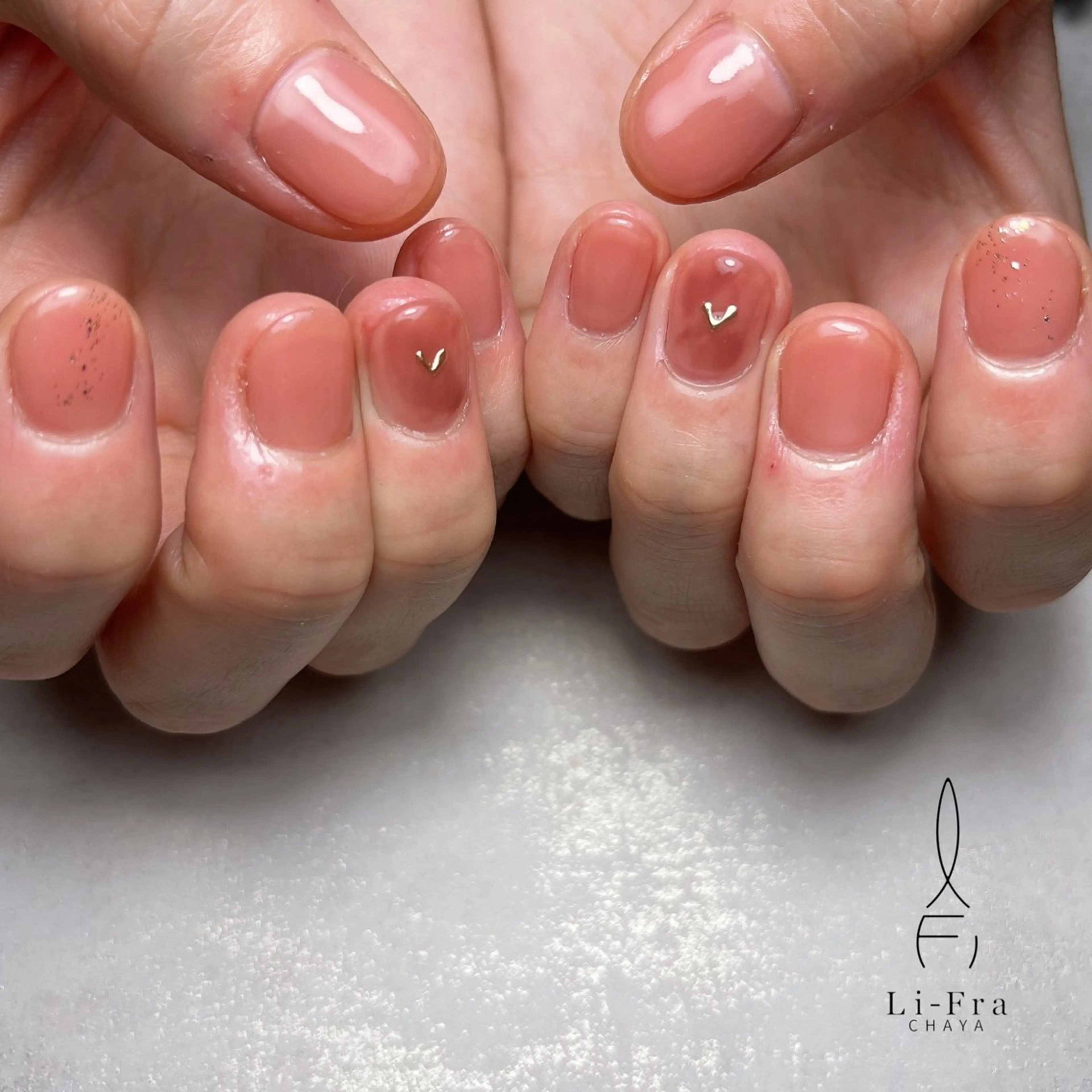 ネイル ピンク ハンドネイル フットネイル Li-Fra JINNOのネイルデザイン