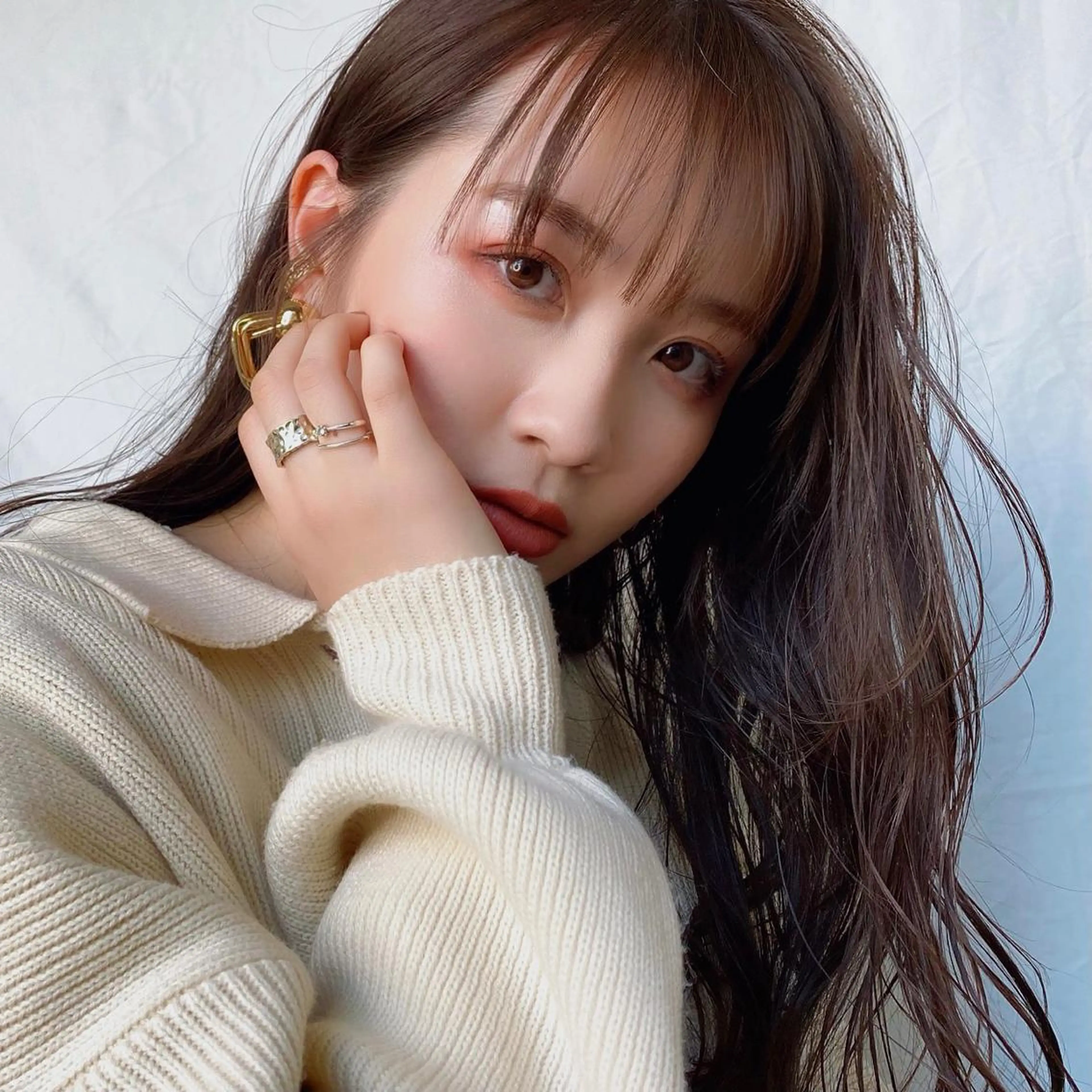 ロング カラー ブラウンカラー ナチュラルブラウン 薬院:今泉/上川美幸 小顔ボブ/暗髪カラーのヘアスタイル