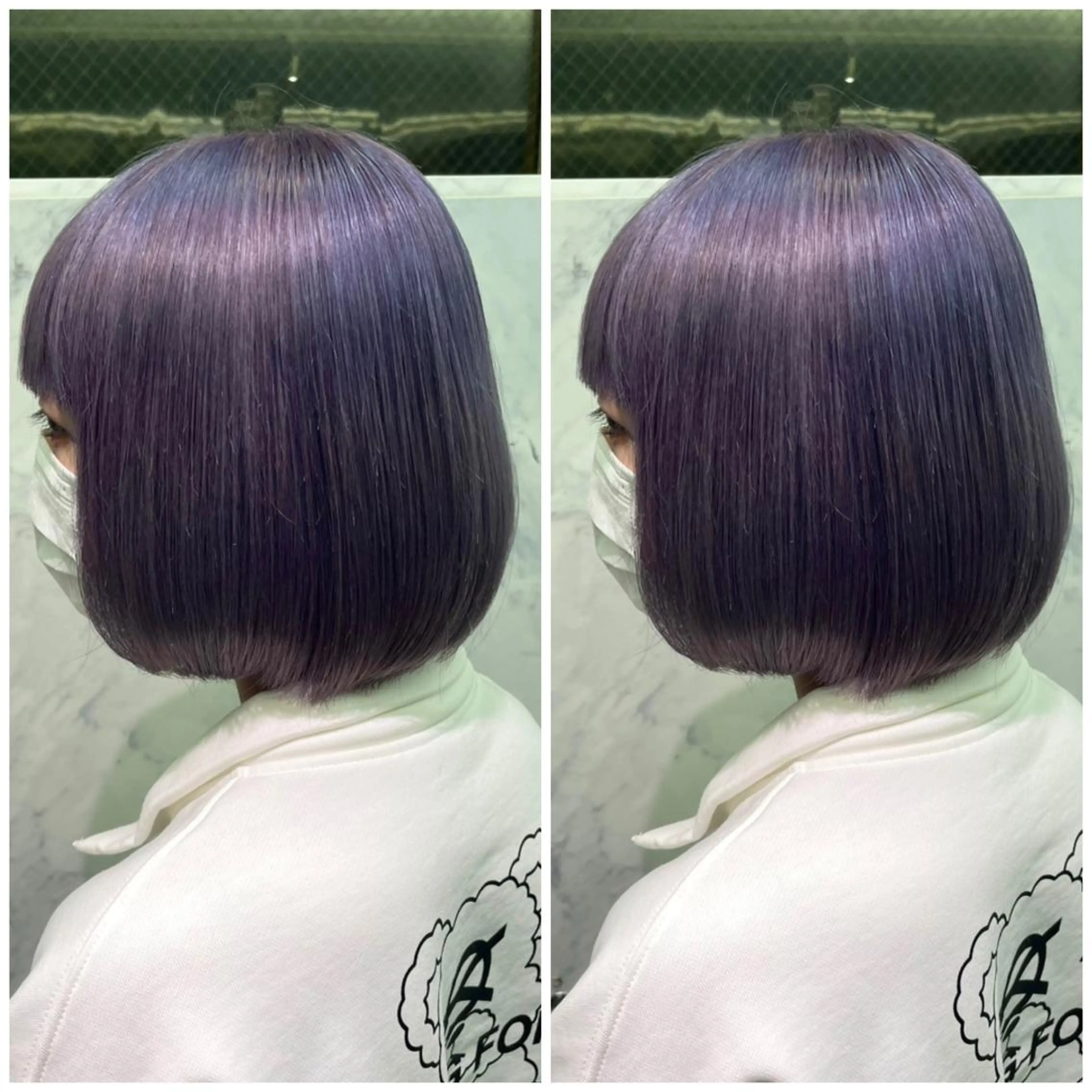 ショート パープルカラー ヘアカラー トリートメント 🦋プルエクステ ARISA🦋のヘアスタイル