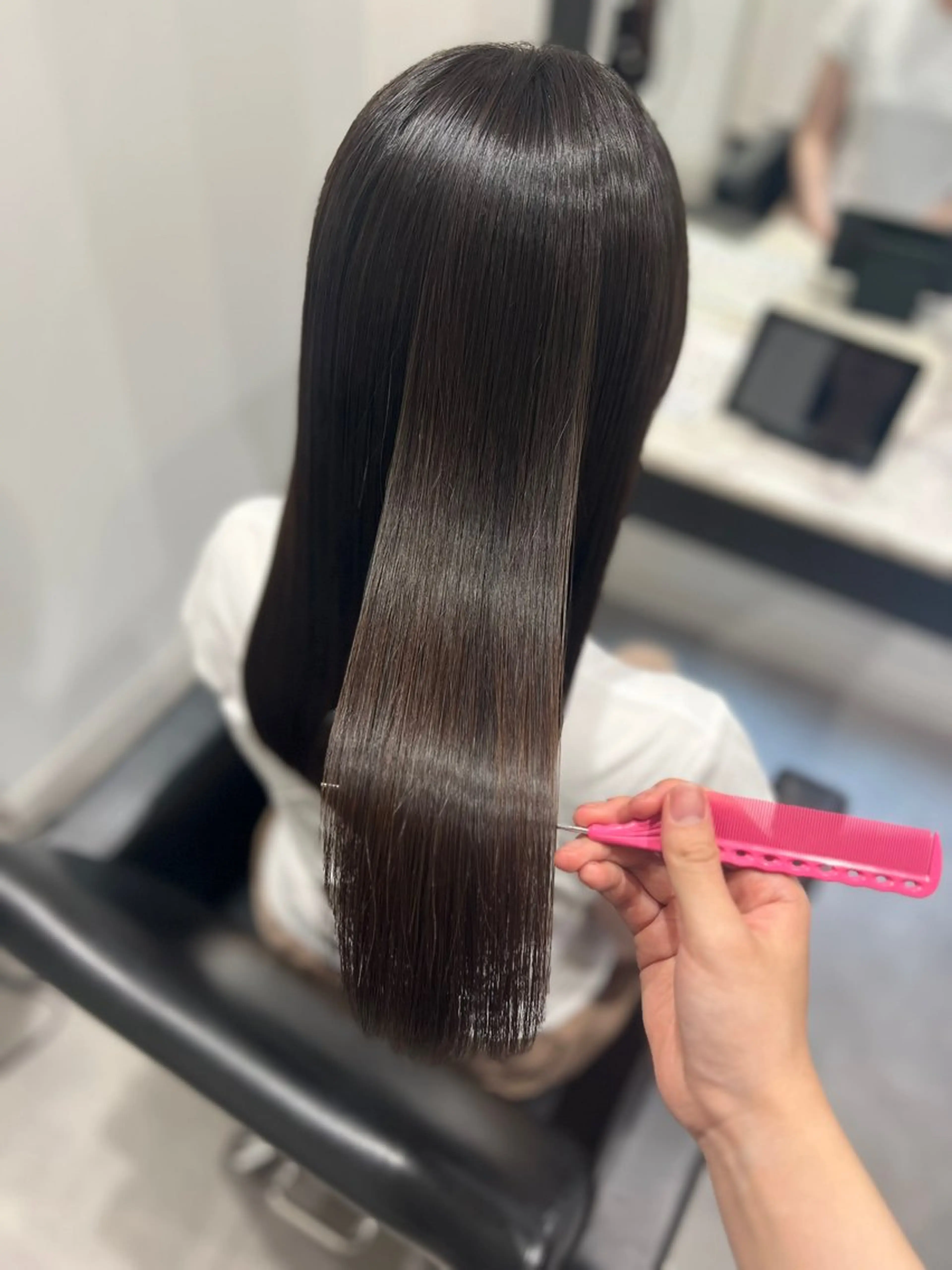 セミロング パーマ 縮毛矯正 Dia ‎ アキヨシ ミユのヘアスタイル