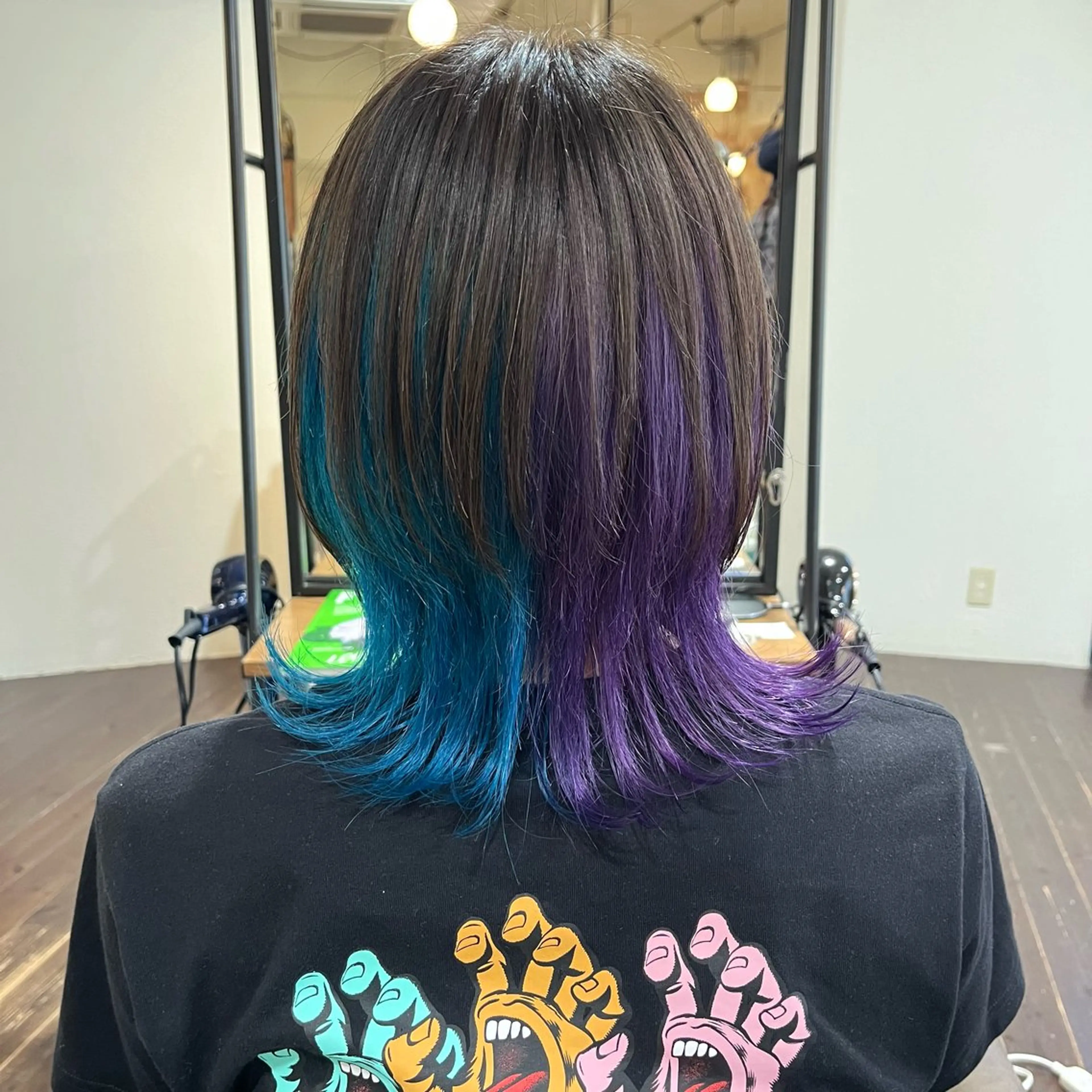 ミディアム カラー ブルーカラー パープルカラー パ ルのヘアスタイル