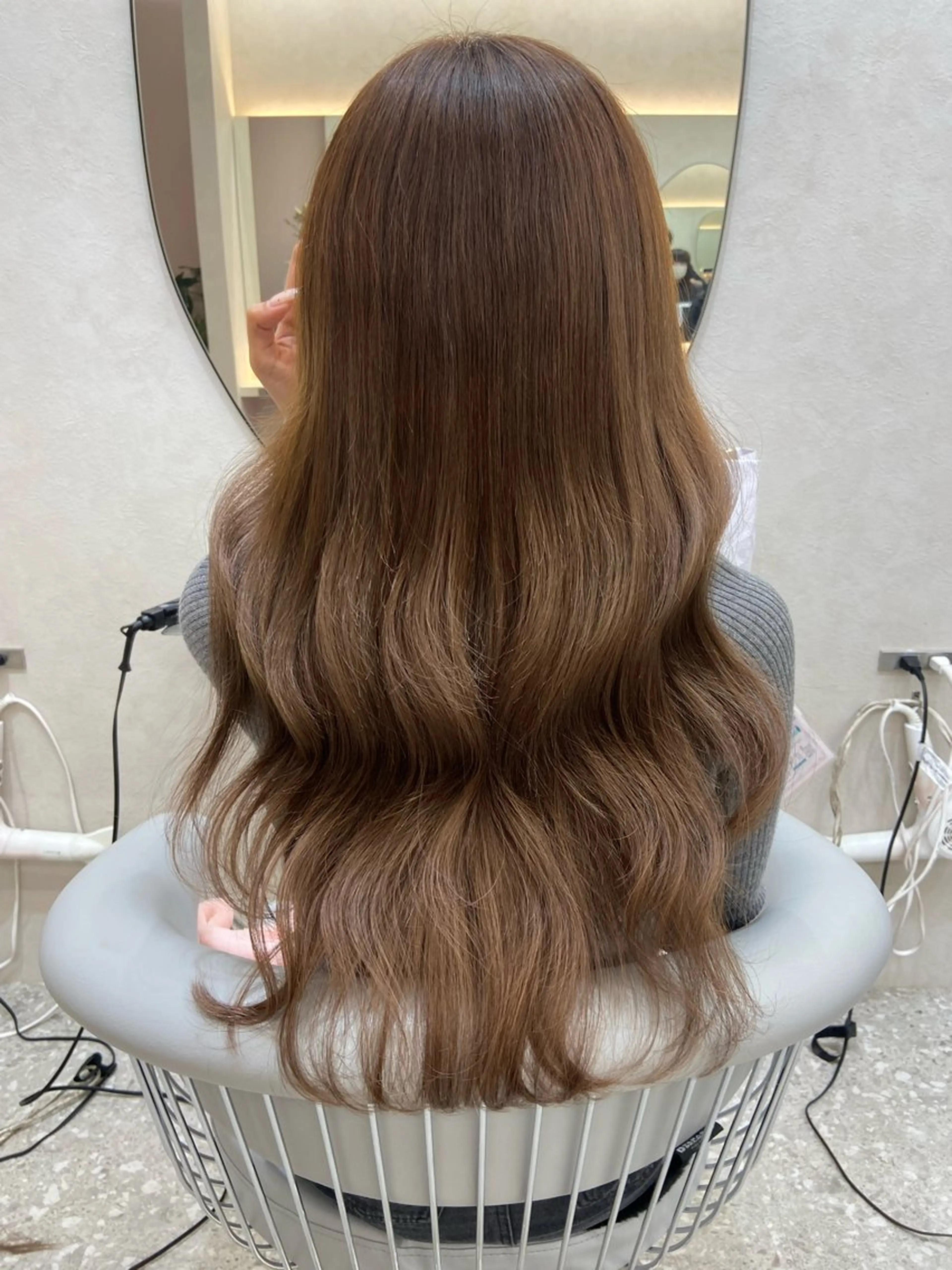 ロング カラー シールエクステ エクステ ヨシンモリ 韓国風ヘア カット ヘアカラー エクステ 新宿/韓国ヘア 中明度カラー/かやのヘアスタイル