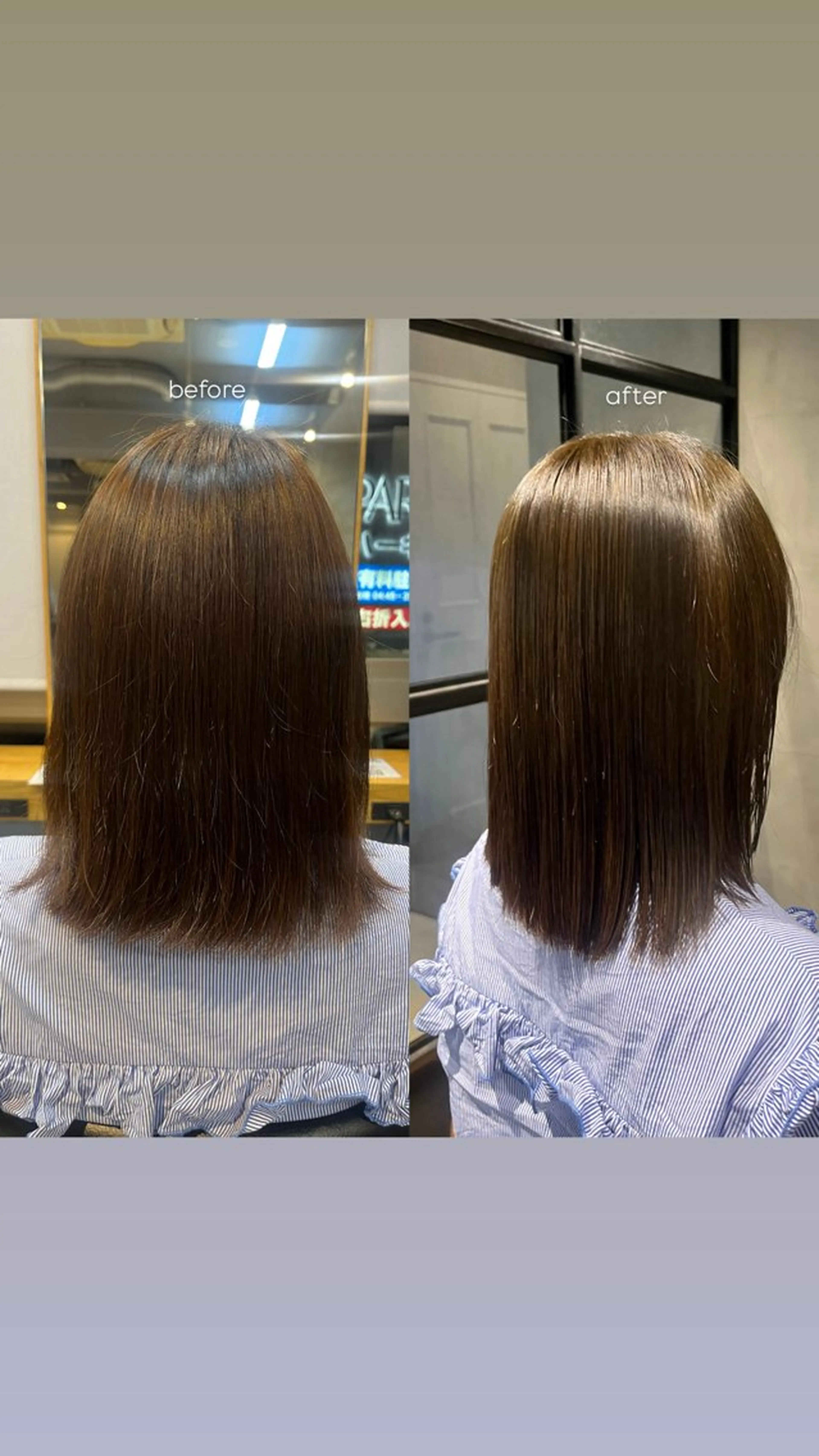 セミロング カラー ベージュカラー ブリーチ 透明感カラー ブリーチなしカラー オリーブベージュ ヘアカラー ちせ/ 透明感カラー /elima調布のヘアスタイル