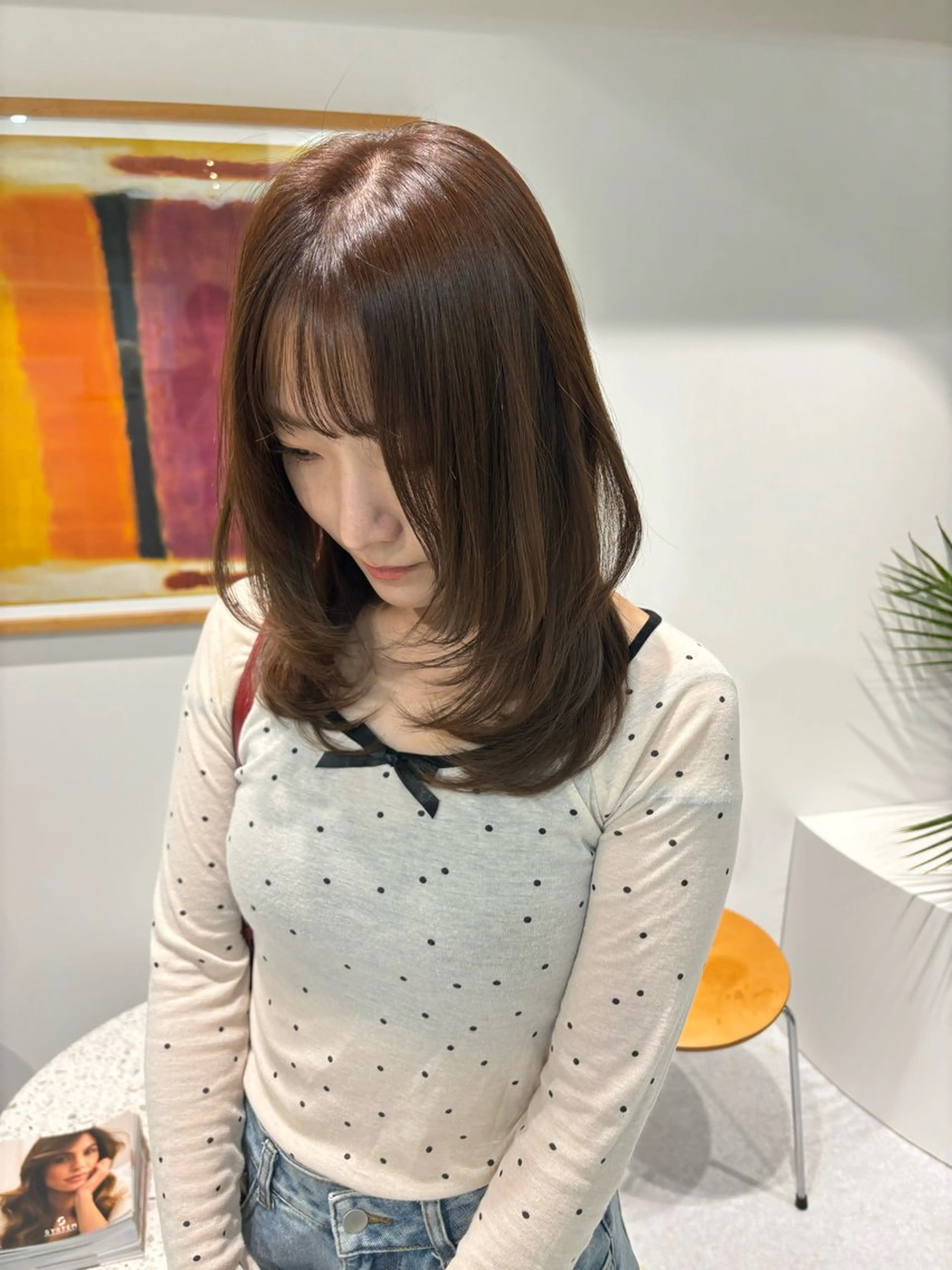 ミディアム カラー グレージュ レイヤーカット カット ヘアカラー トリートメント レイヤーカット🎀 kanaのヘアスタイル