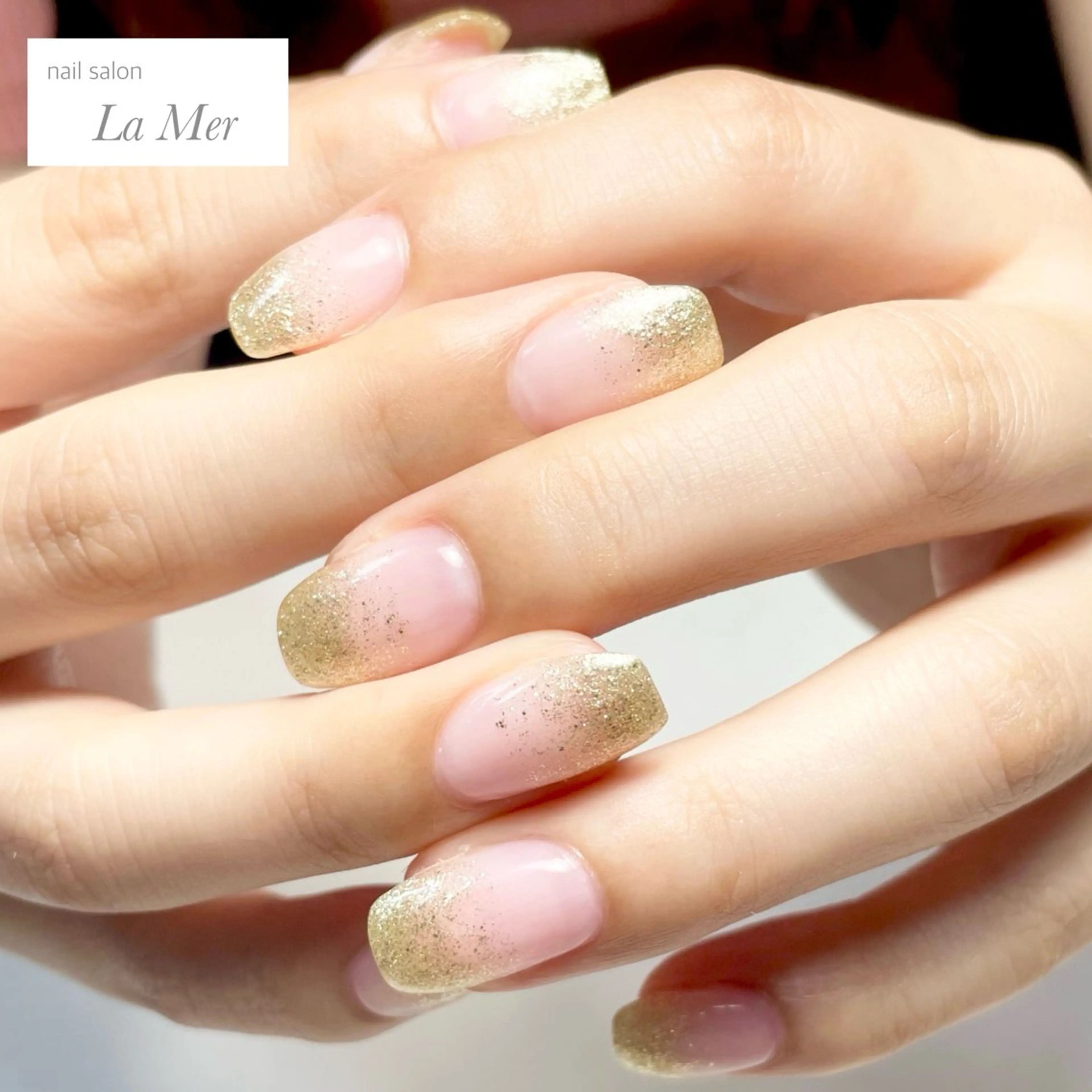 ネイル ゴールド ゴージャス グラデーション ラメ(グリッター) ラメグラデーション nailsalon La Merのネイルデザイン