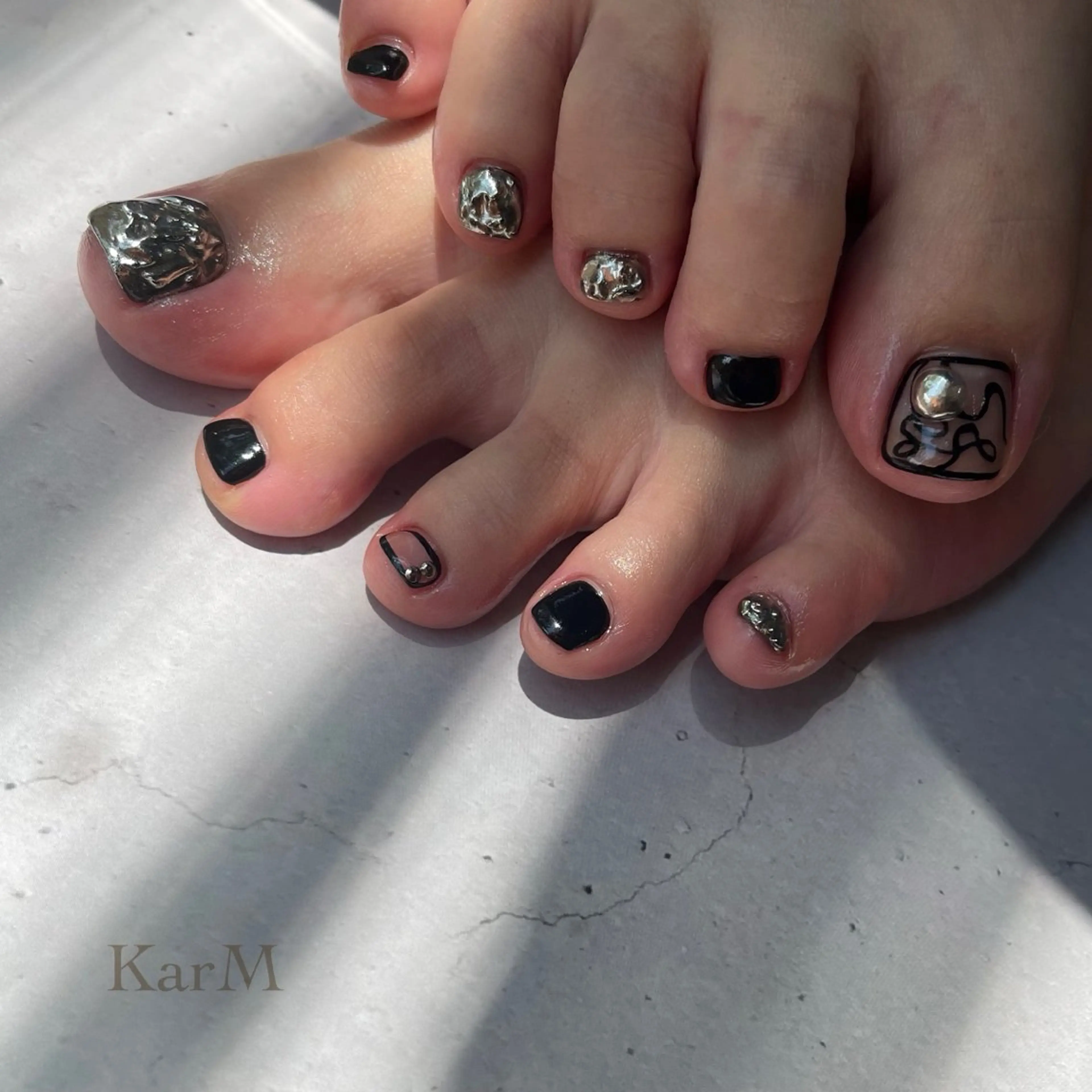 ネイル オーロラネイル チークネイル フットネイル フレンチネイル 韓国ネイル フットネイル ogino karinのネイルデザイン