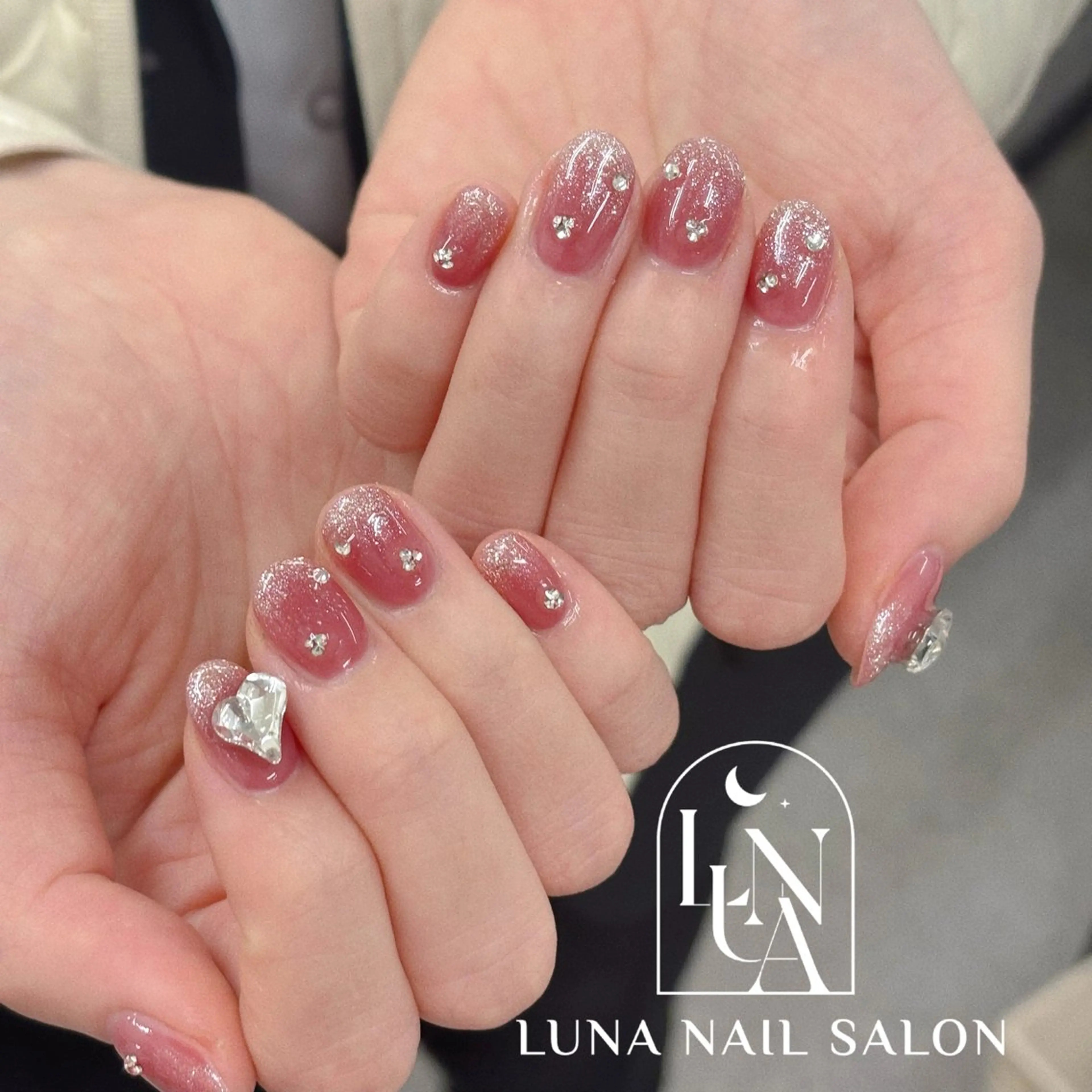 ネイル アートネイル フレンチネイル ジェルネイル ガラスフレンチ 韓国ネイル ハンドネイル フットネイル ハンドケア LUNA Nail salon💕のネイルデザイン