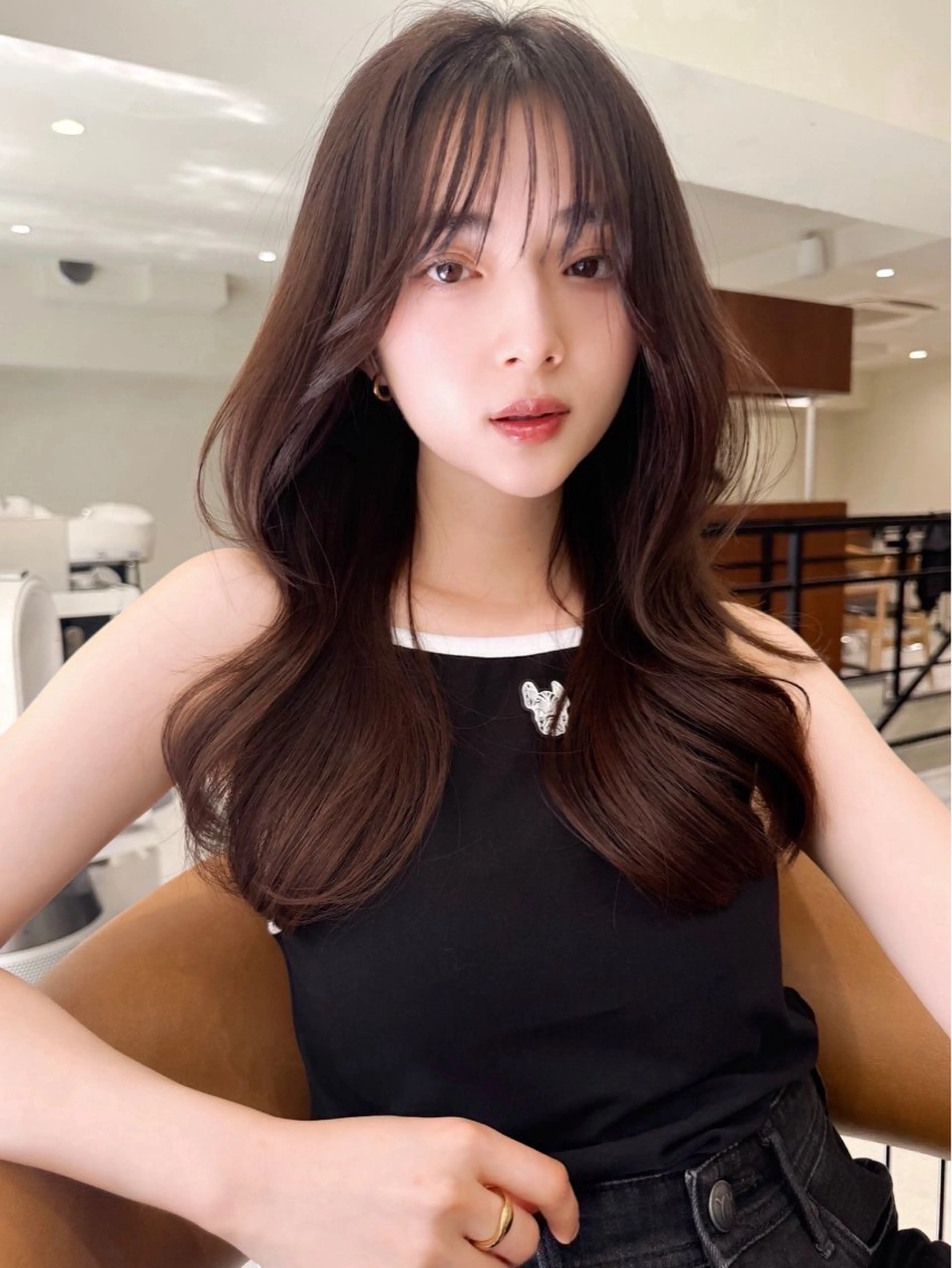 ロング カラー カット レイヤーカット/ボブ 似合わせ/透明感カラのヘアスタイル