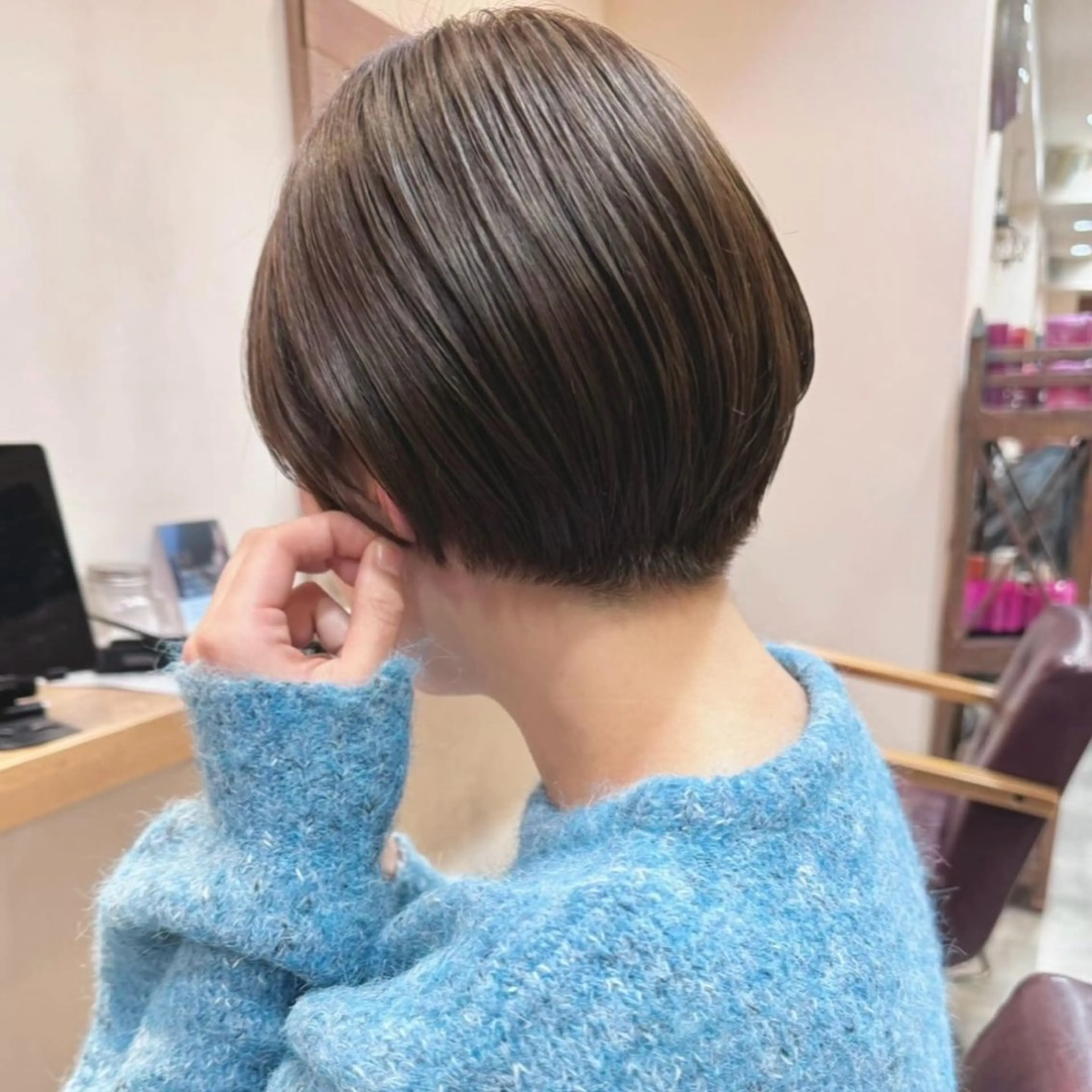 ショート カラー ベージュカラー イルミナカラー ショート/パーマ/ MIOのヘアスタイル