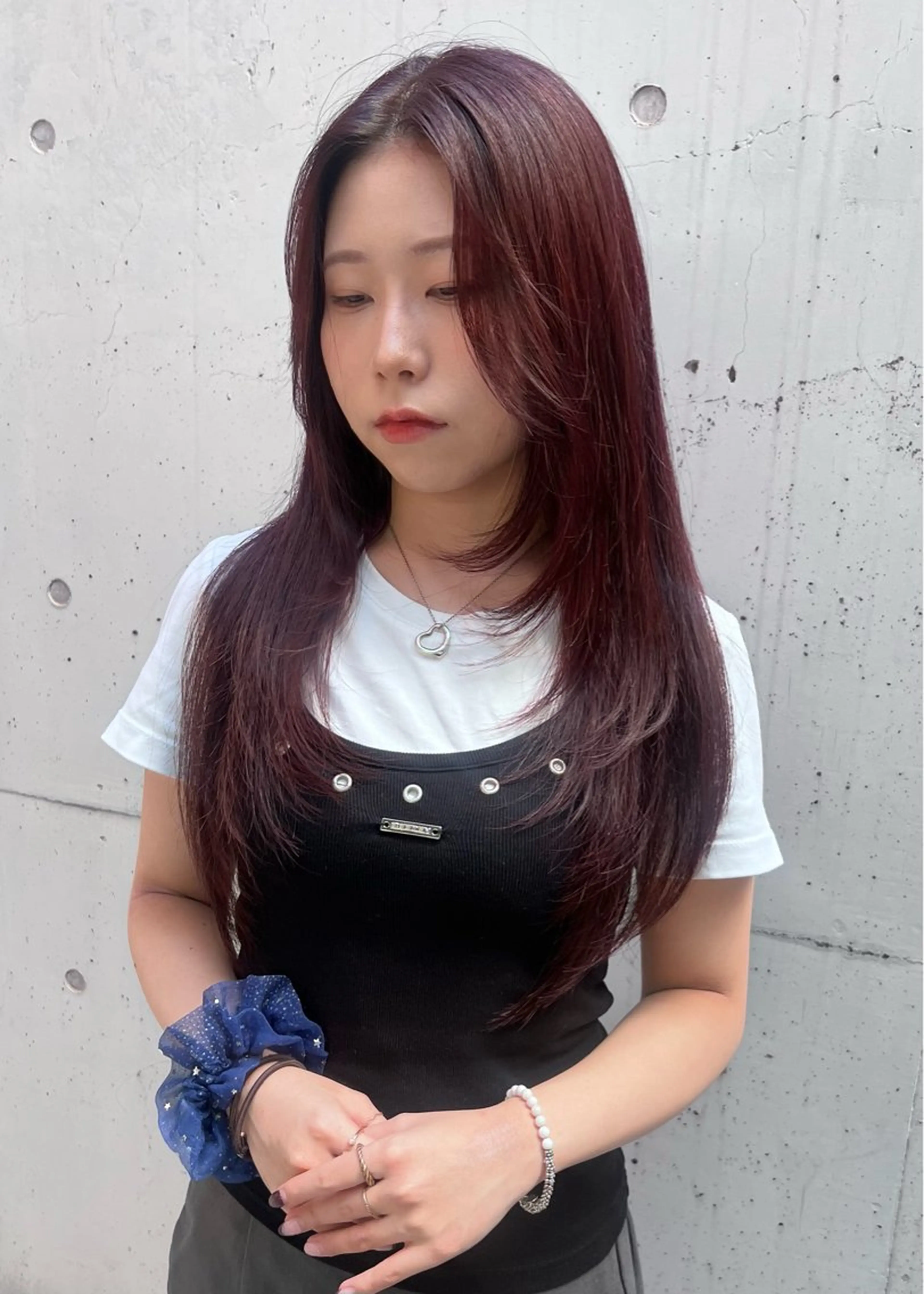 ロング カラー カット ヘアカラー ハッシュレイヤー ༊*·˚ リナのヘアスタイル