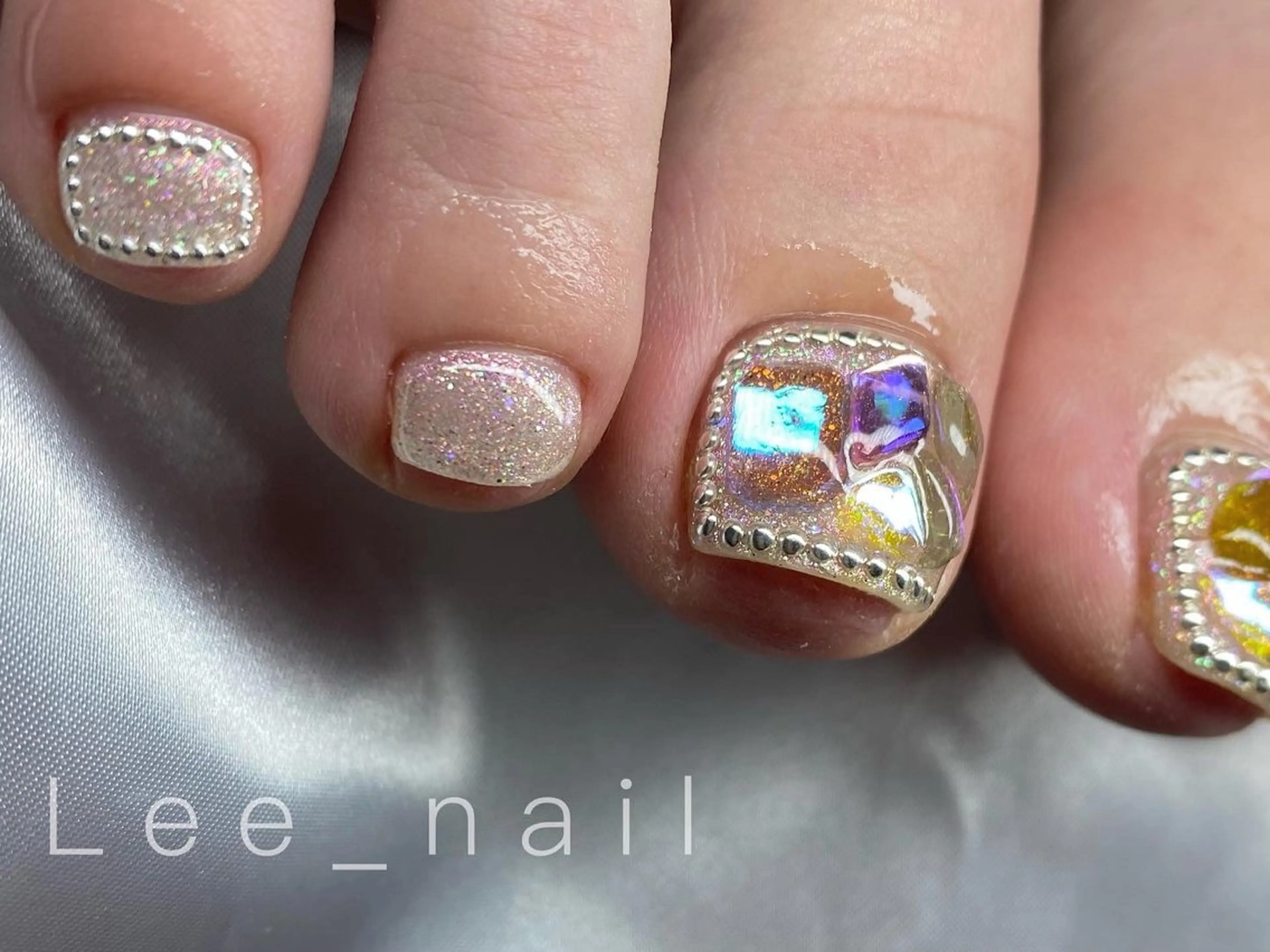 ネイル フットネイル 氷ネイル・うるうるネイル フットネイル Lee_ nailのネイルデザイン