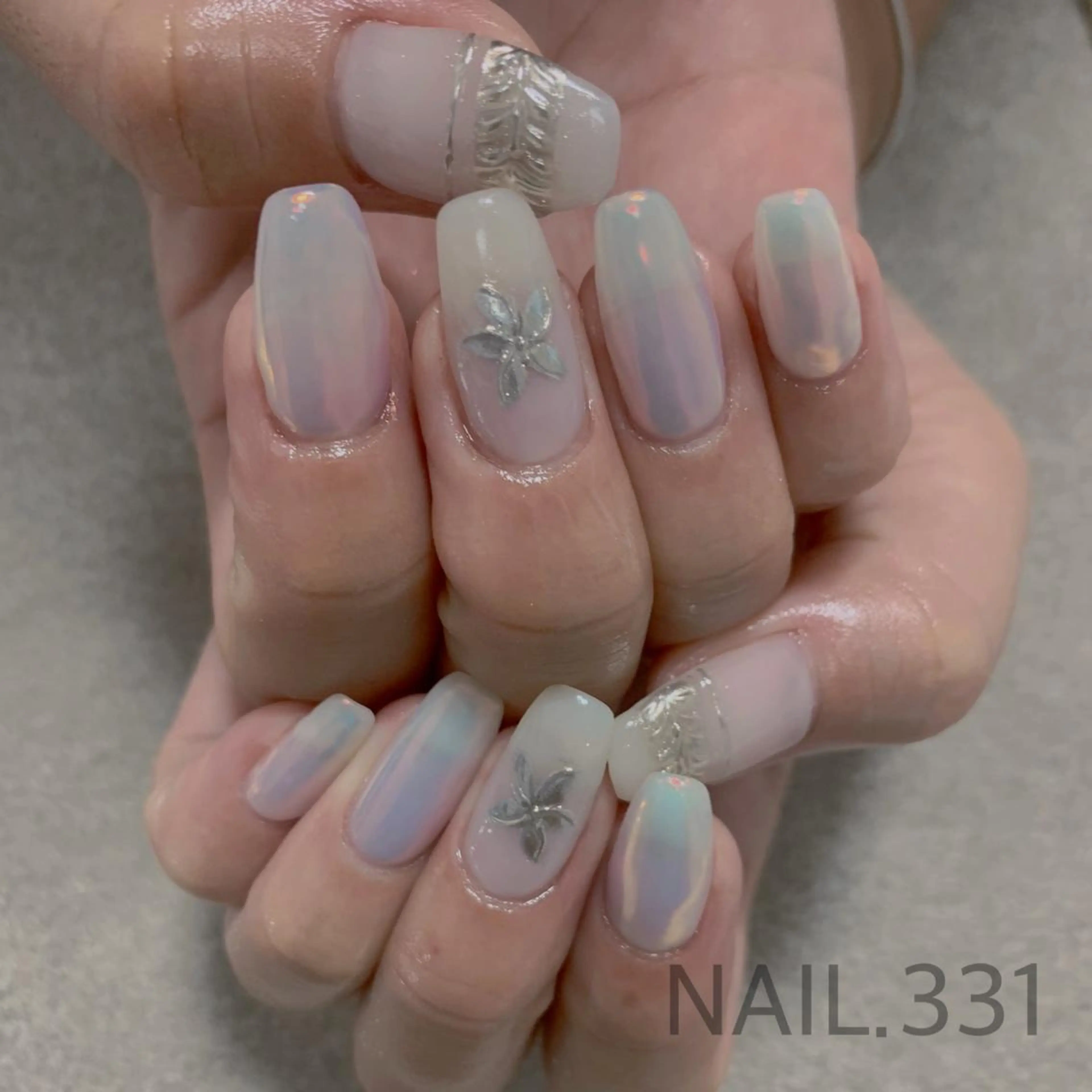 ネイル オーロラネイル 持ち込み 夏ネイル Nail 331のネイルデザイン