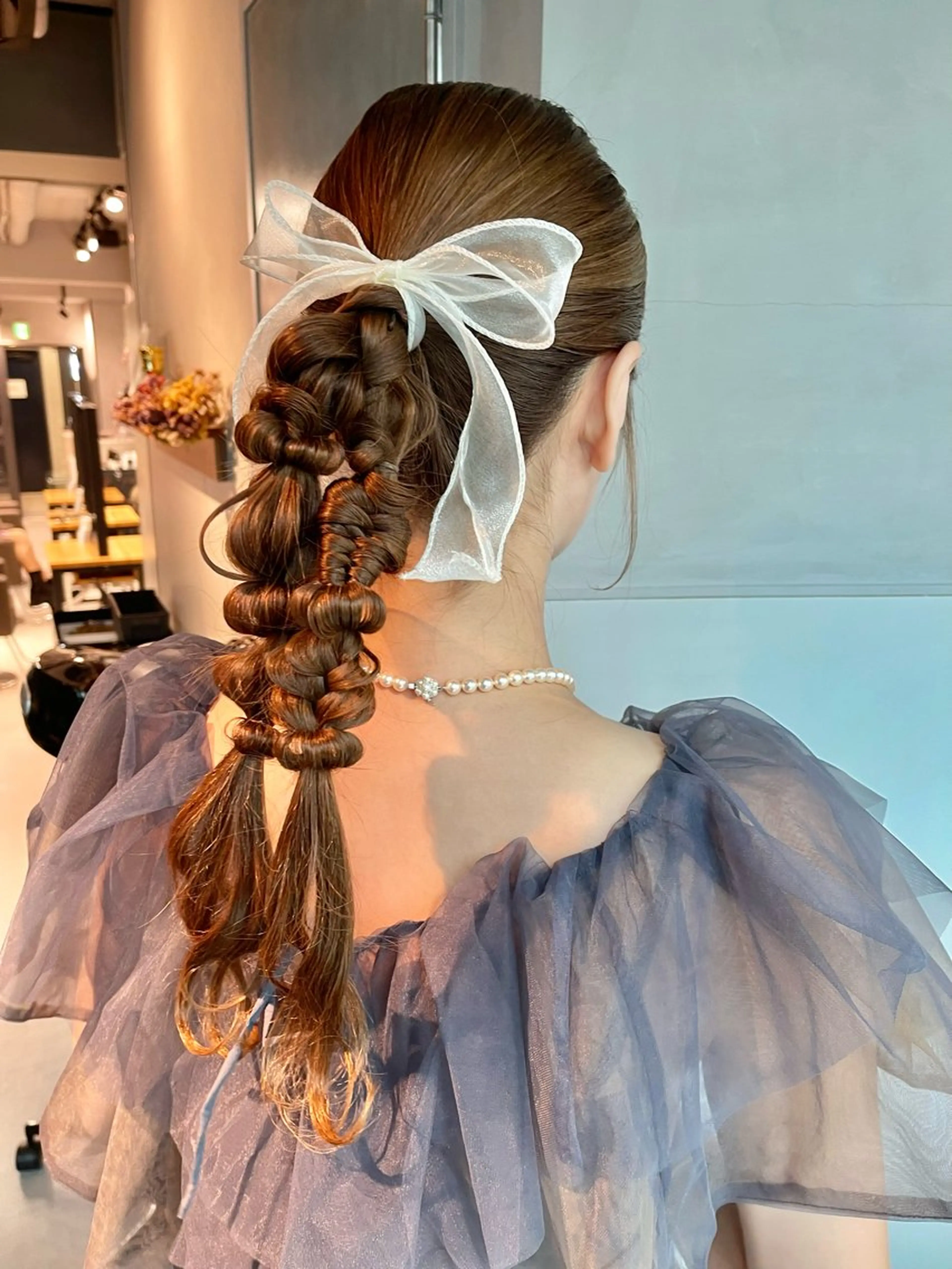 ヘアアレンジ ポニーテール 結婚式・ブライダル 卒業式のヘアスタイル ヘアセット charm《銀座》 ヘアセット/縮毛矯正のヘアスタイル