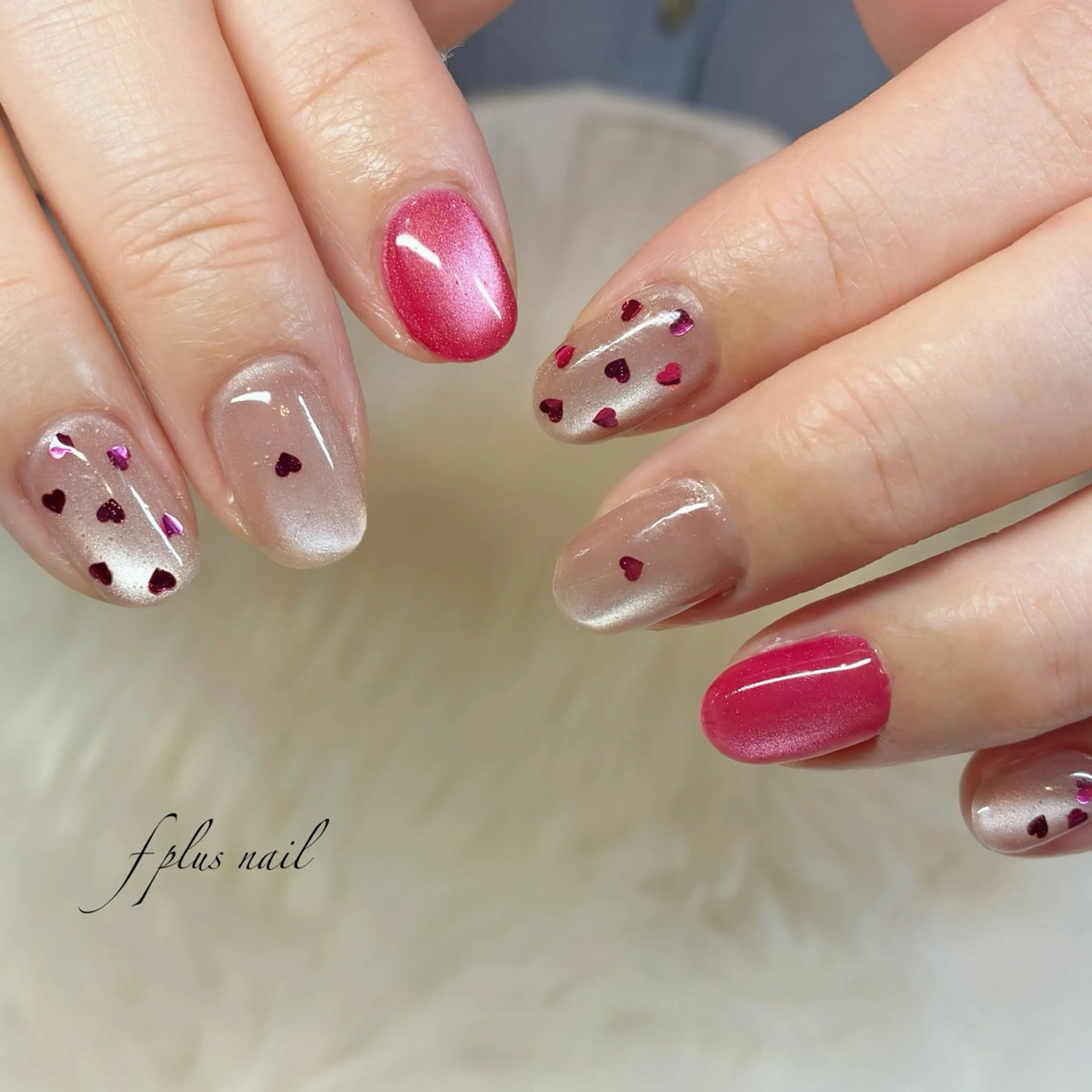 ネイル ハート マグネットネイル ハンドネイル kanako nail🌷のネイルデザイン
