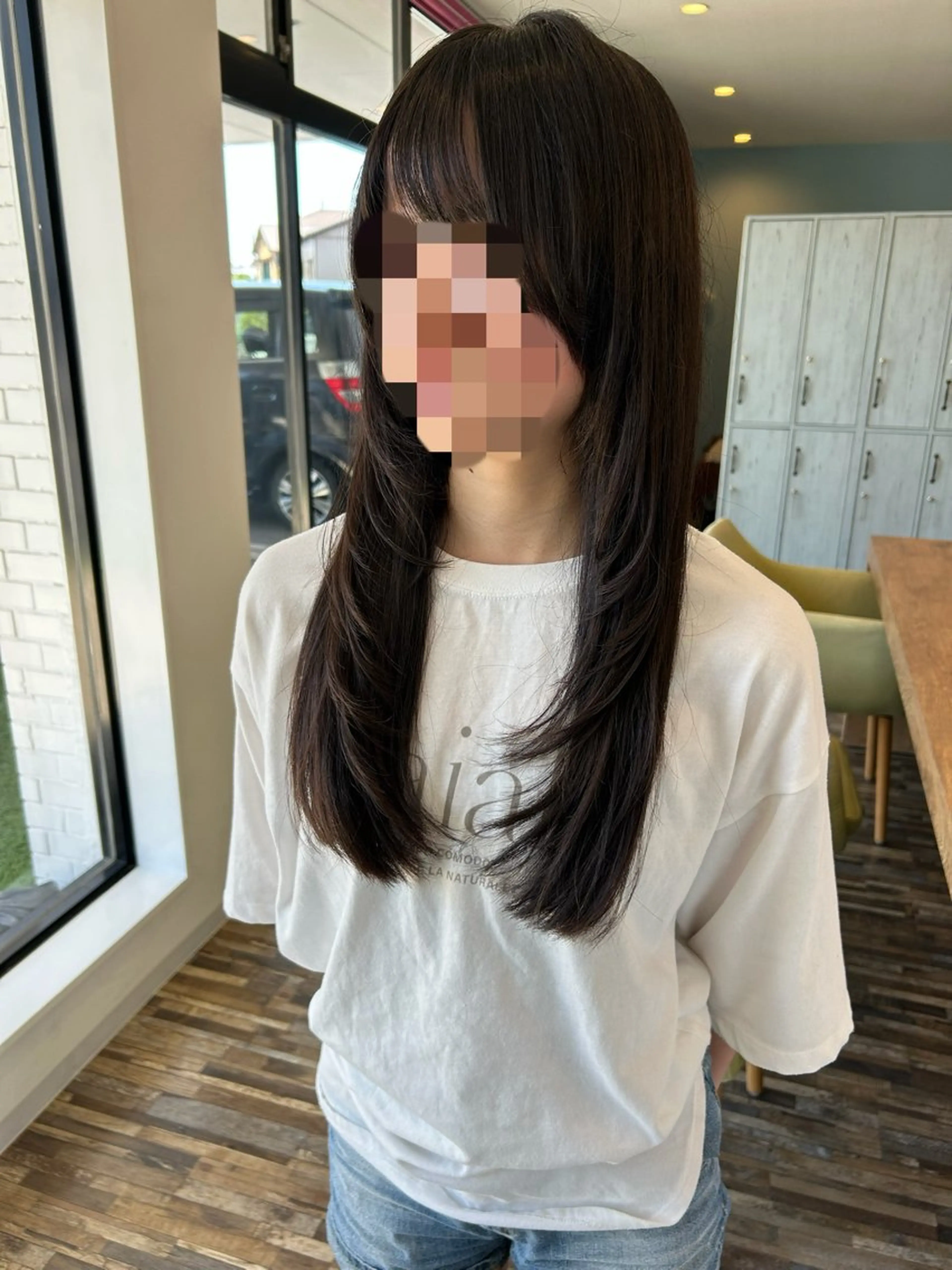 ロング 顔周りカット レイヤーカット 高木 瑶子のヘアスタイル