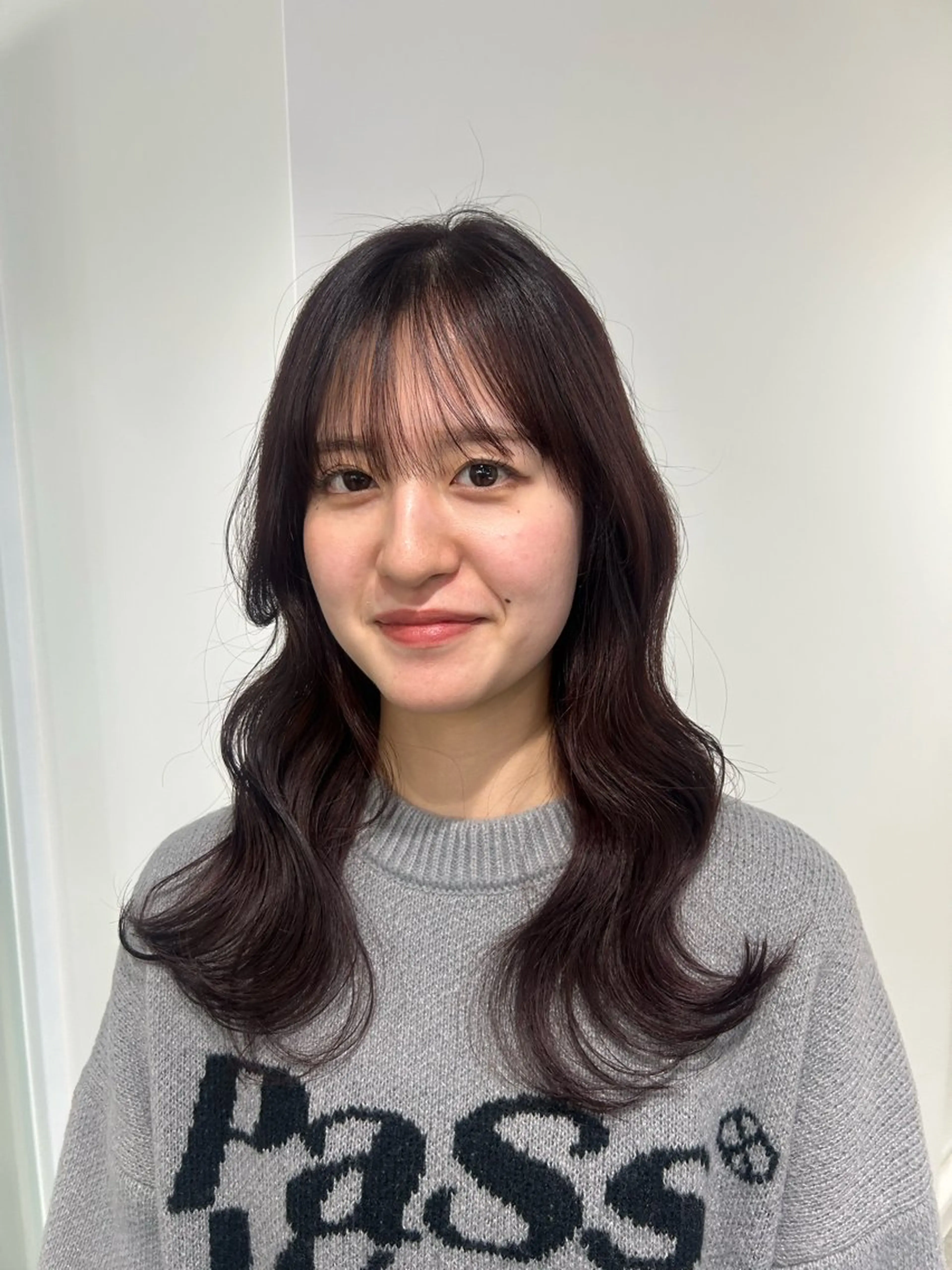 セミロング カラー カット 縮毛矯正 愛結 暖色カラー🎀🩰のヘアスタイル