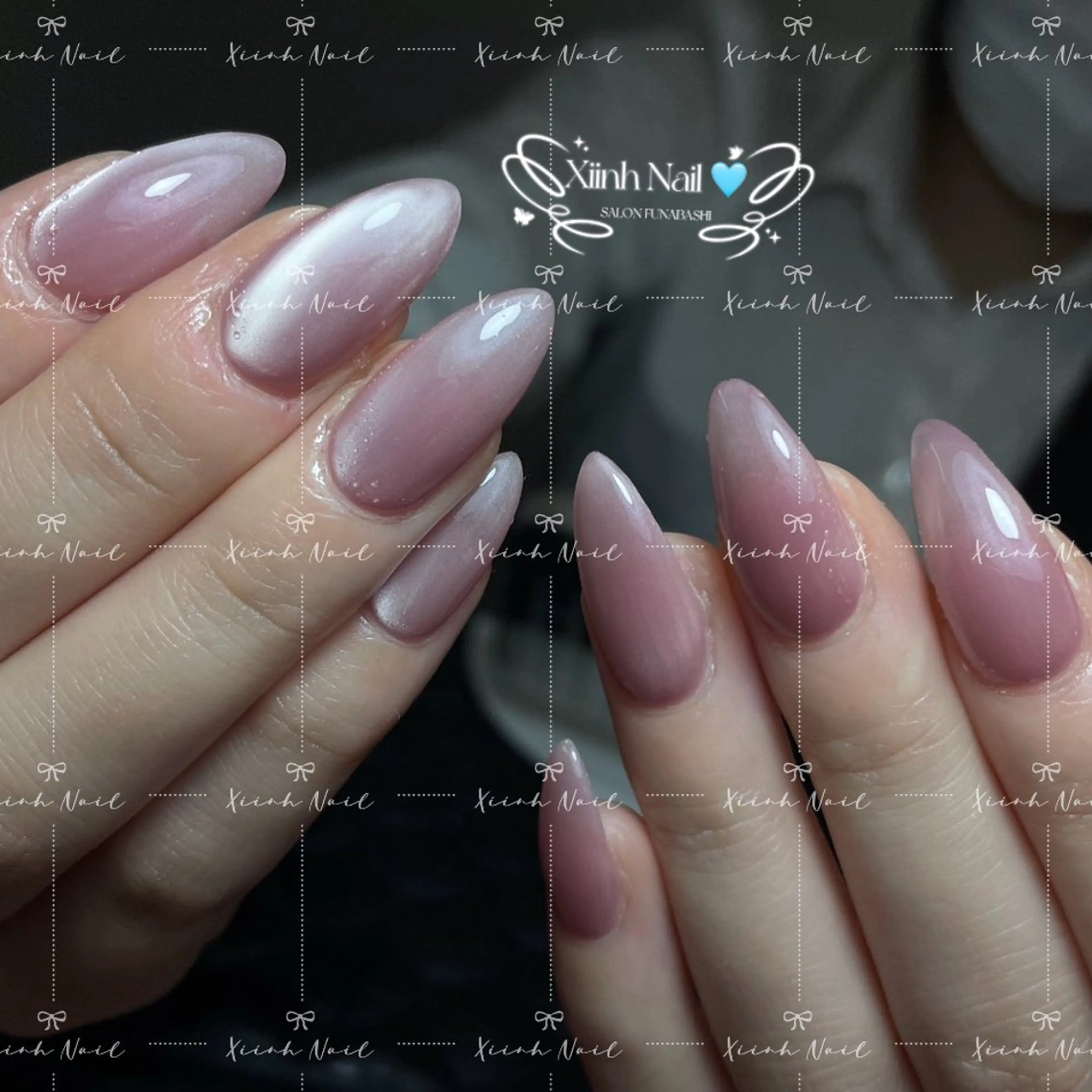 ネイル チークネイル 桜ネイル 長さ出し フットネイル ジェルネイル ハンドネイル XIINH NAIL SALONのネイルデザイン