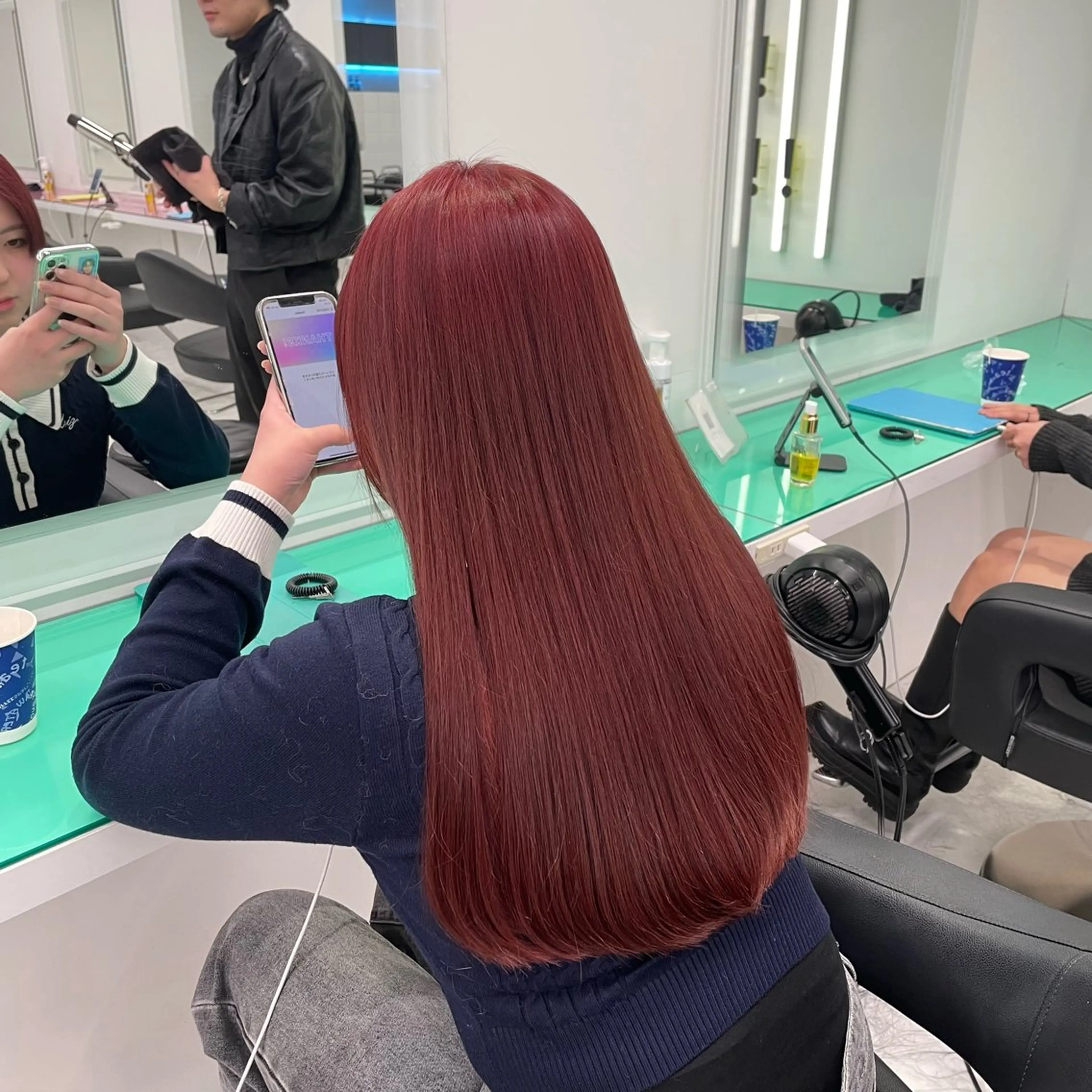 ロング ヘアアレンジ ♥️暖色／深みレッド ♥️渋谷/らいるのヘアスタイル