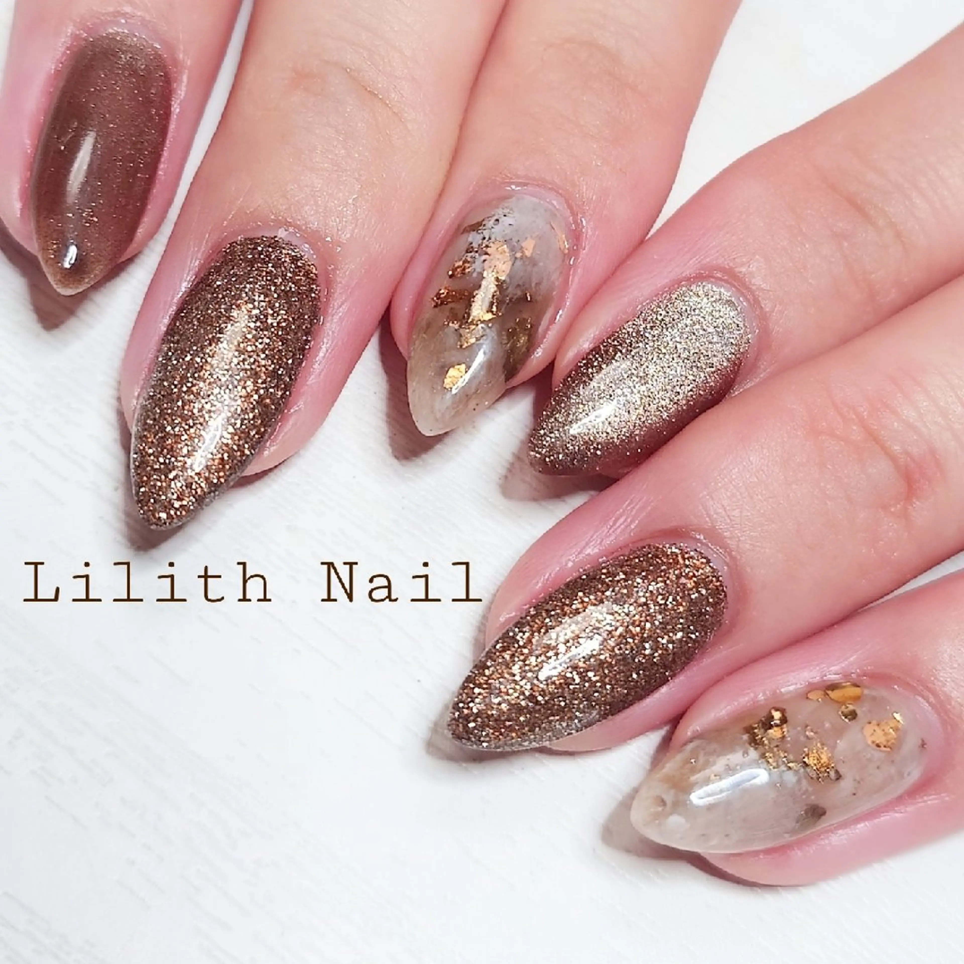 ネイル 大理石ネイル(マーブル) ワンカラーネイル ハンドネイル Lilith Nailのネイルデザイン