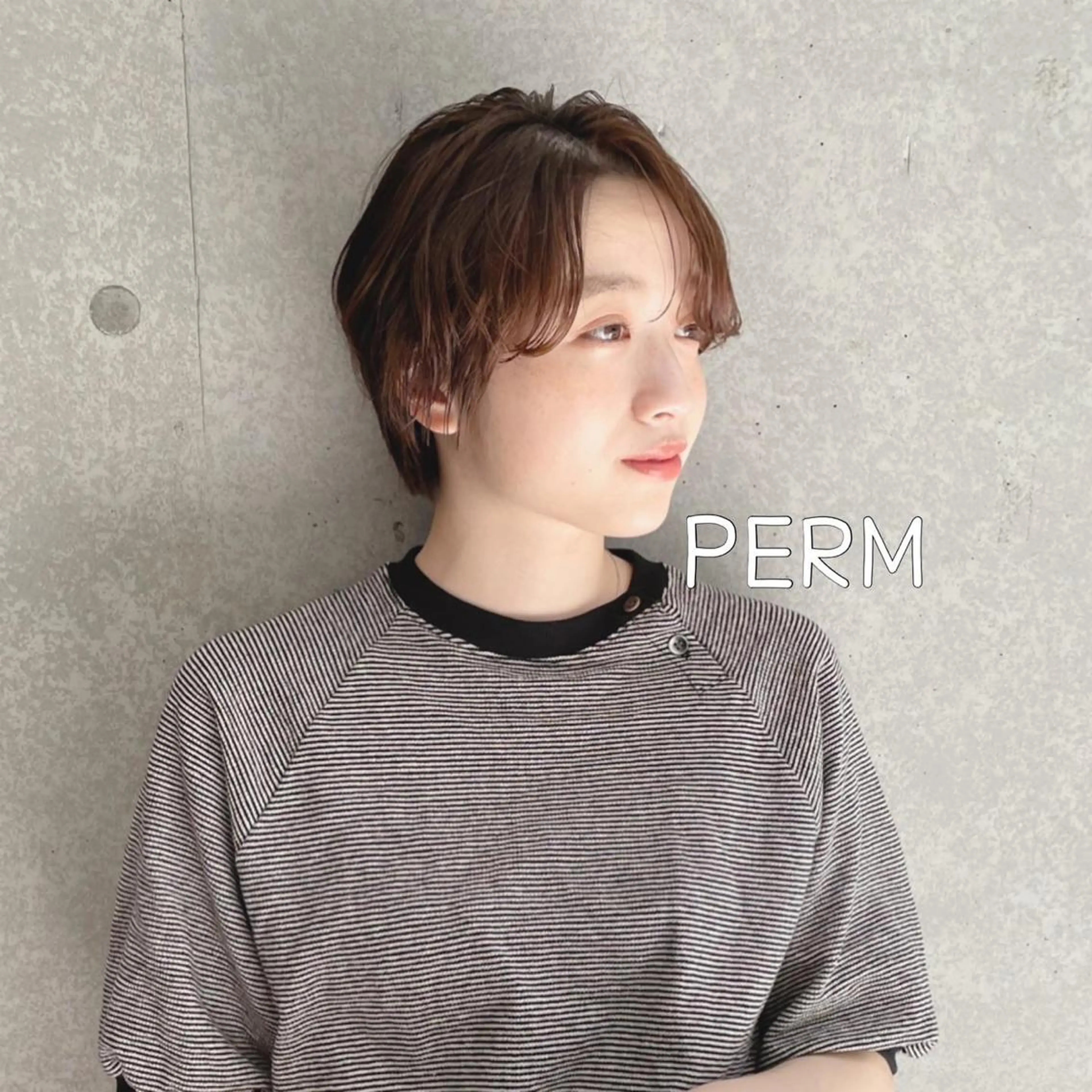 ショート カット パーマ トリートメント 🧸ショートカット 🤎店長anju🪽のヘアスタイル